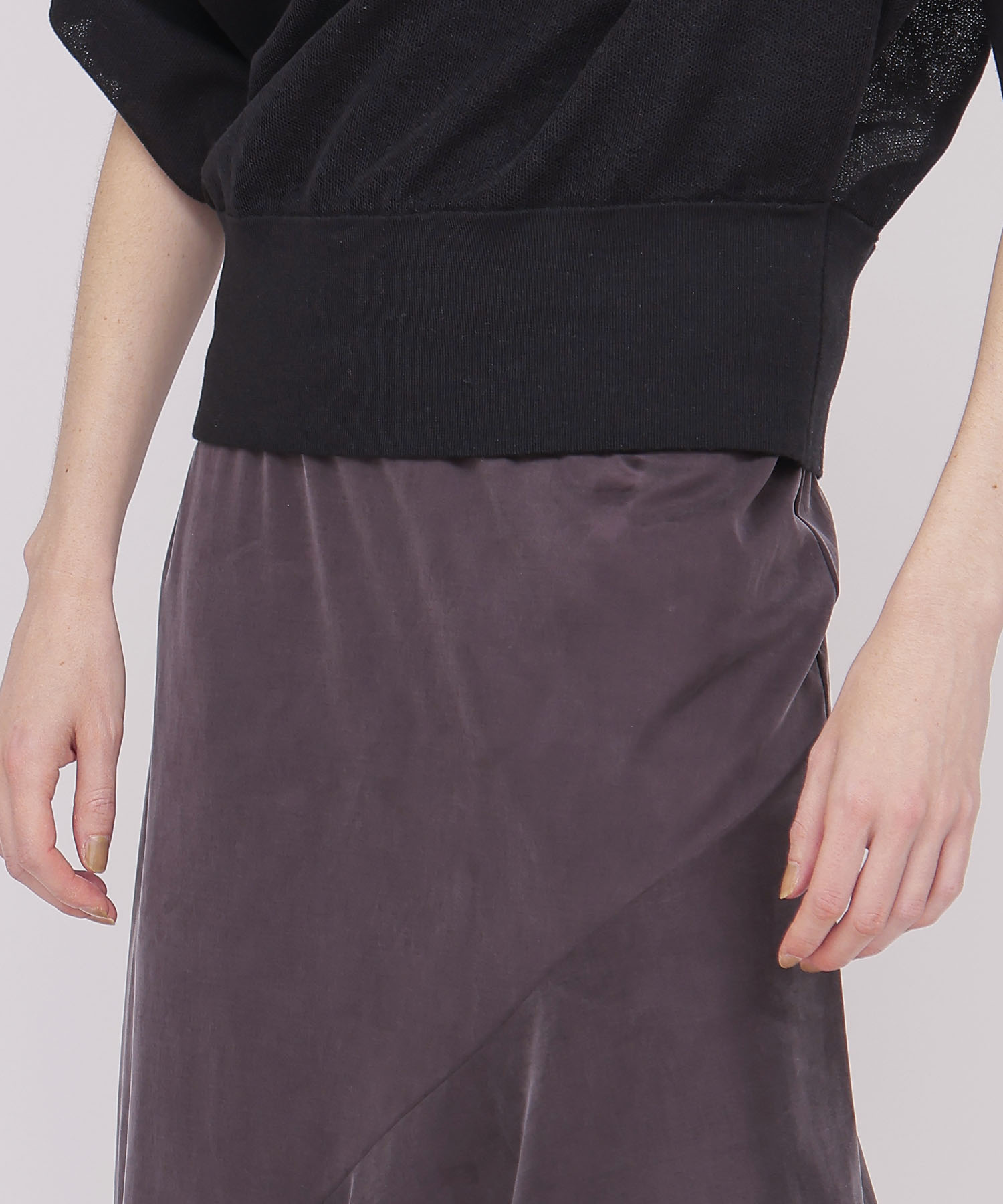 asymmetric flare jersey skirt