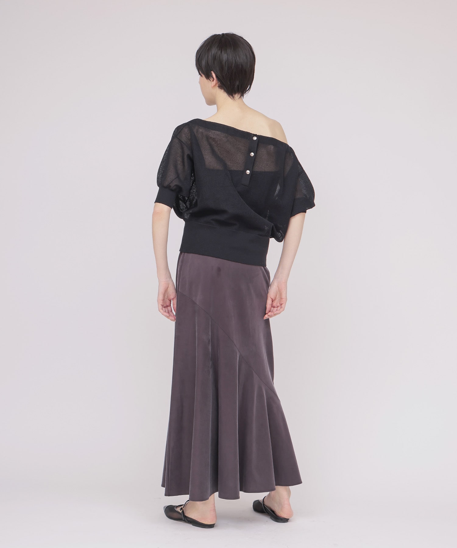 asymmetric flare jersey skirt