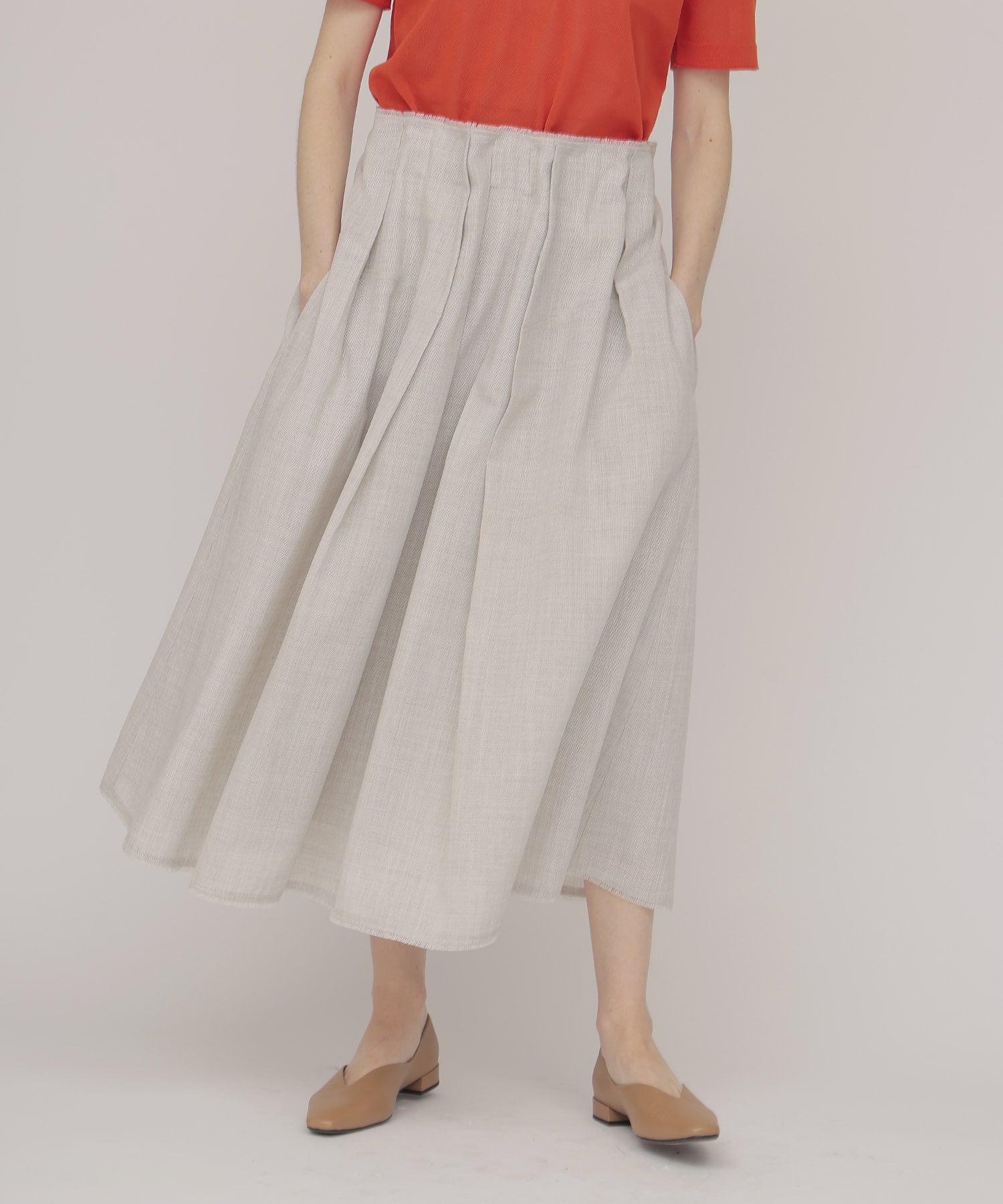 random tuck mesh skirt