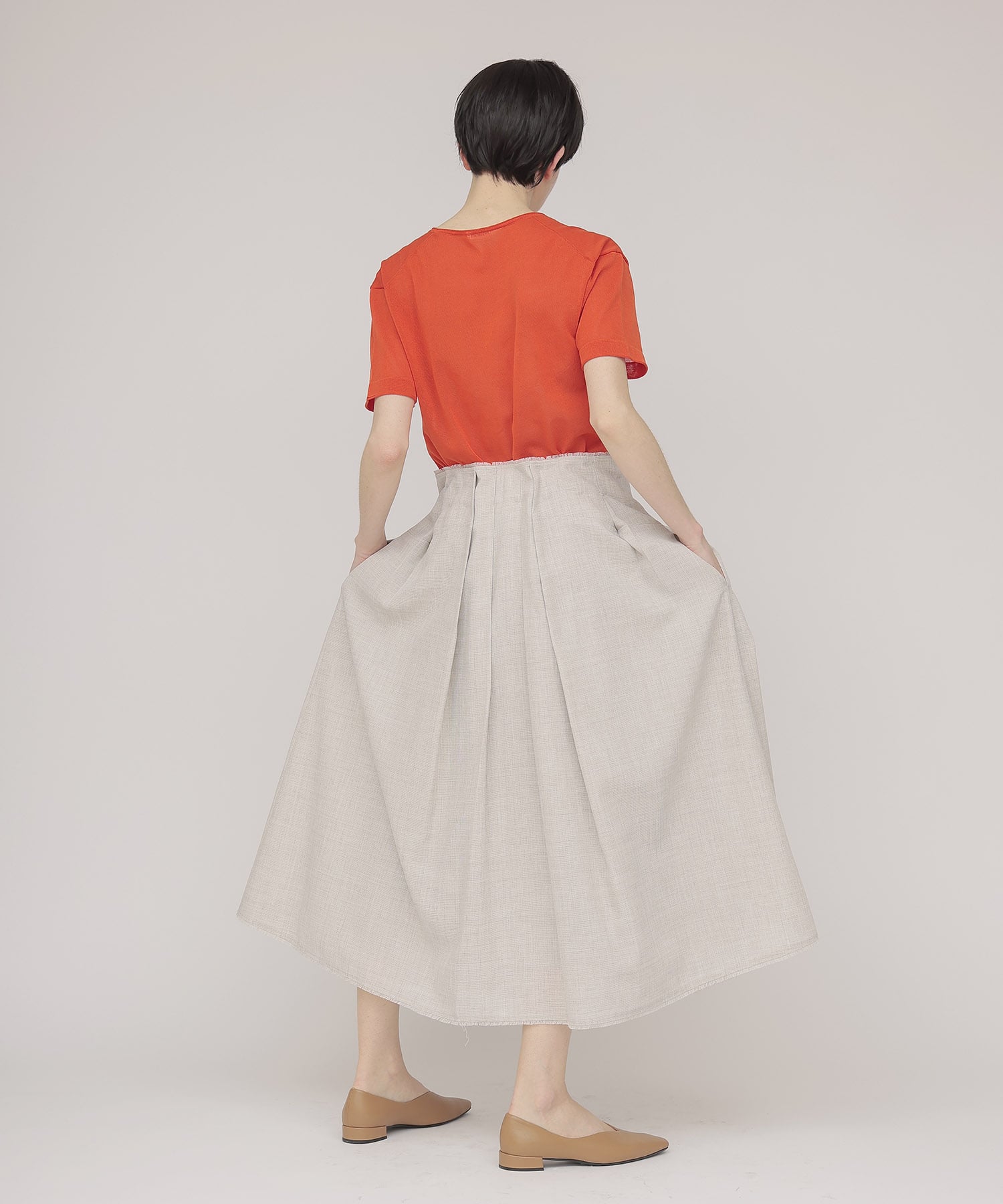 random tuck mesh skirt