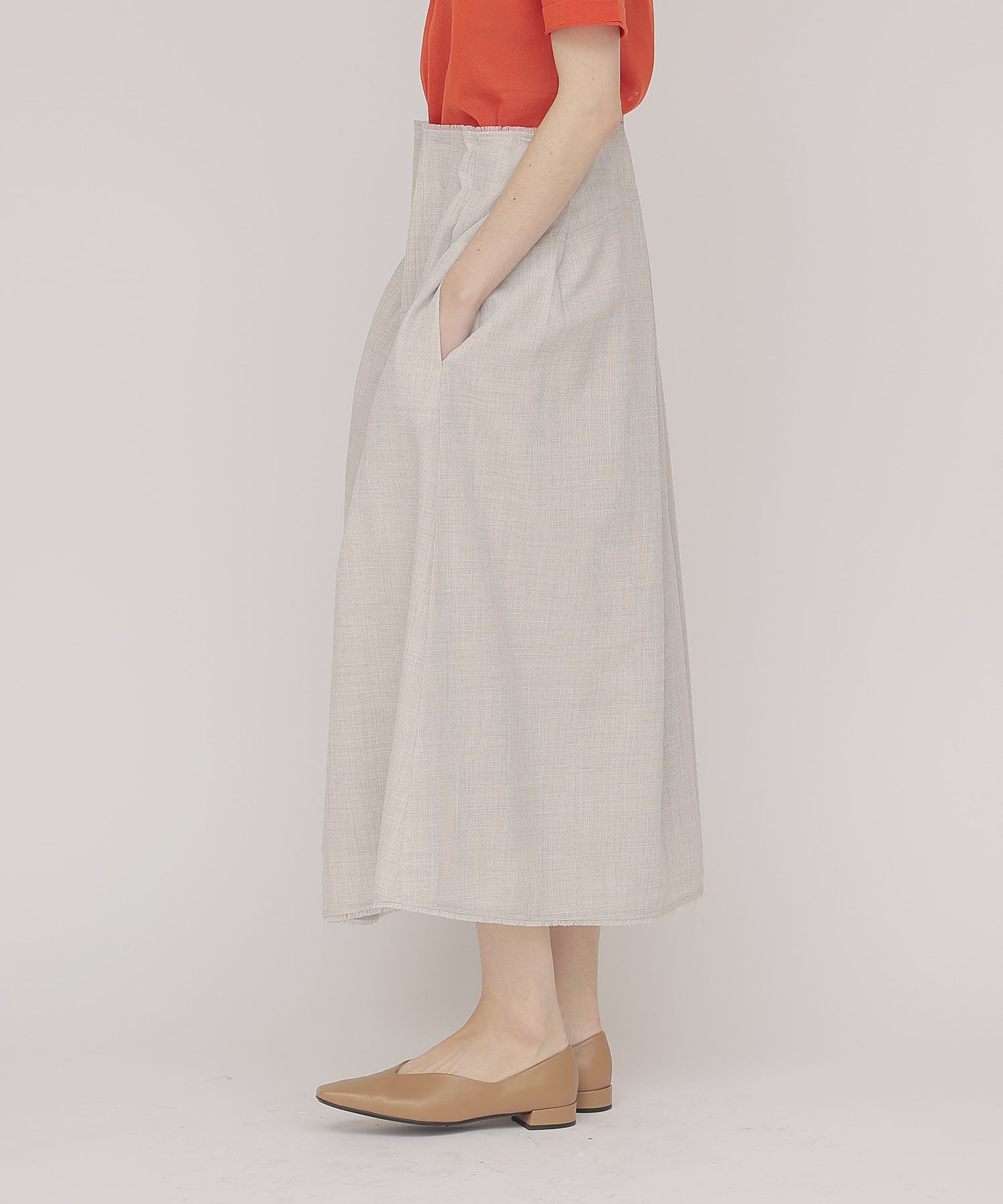 random tuck mesh skirt