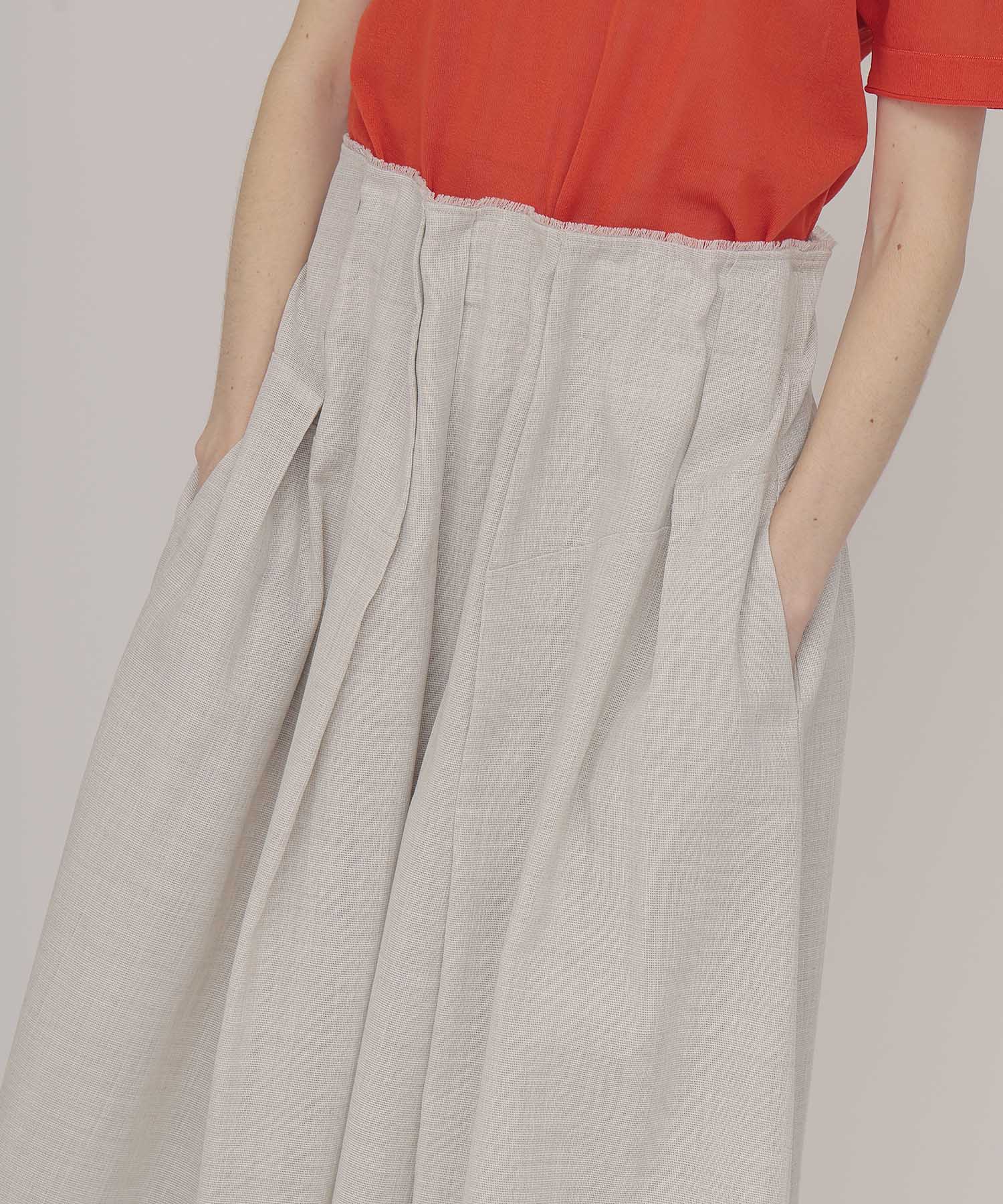 random tuck mesh skirt