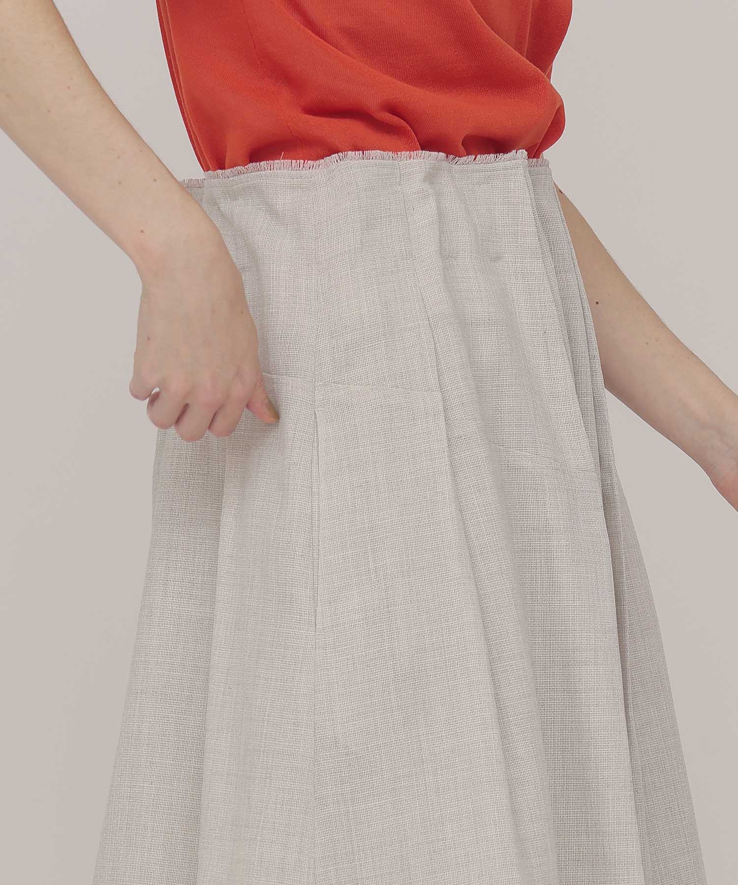 random tuck mesh skirt