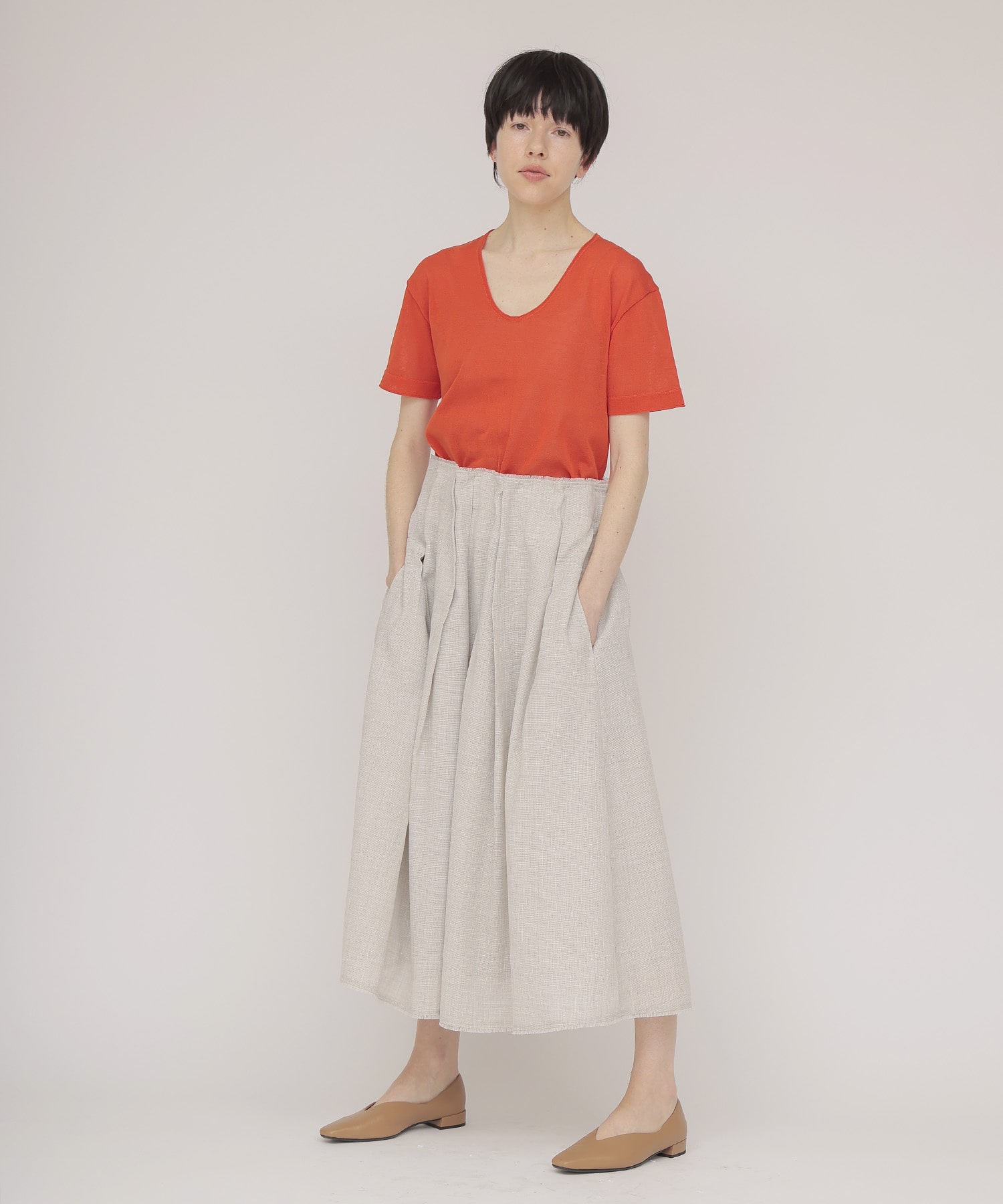 random tuck mesh skirt