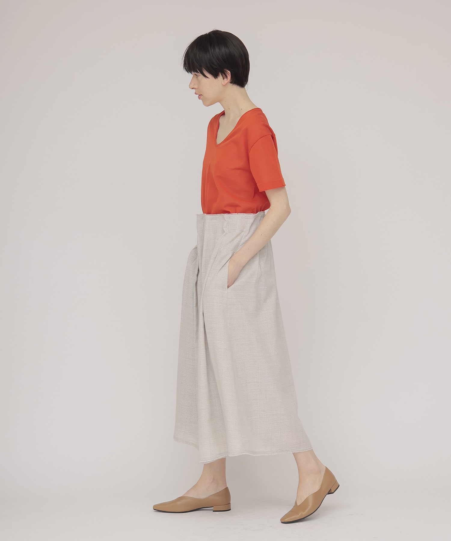 random tuck mesh skirt