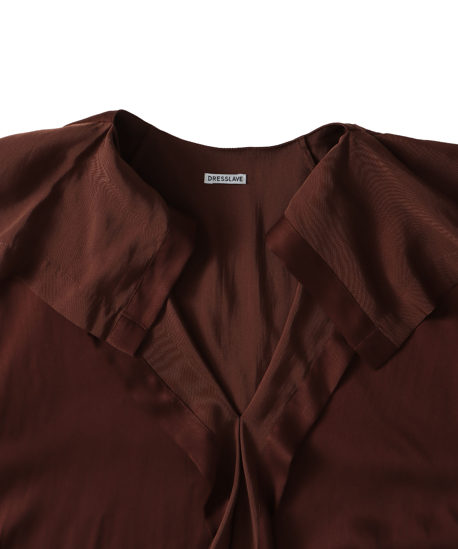 design yoke silky blouse