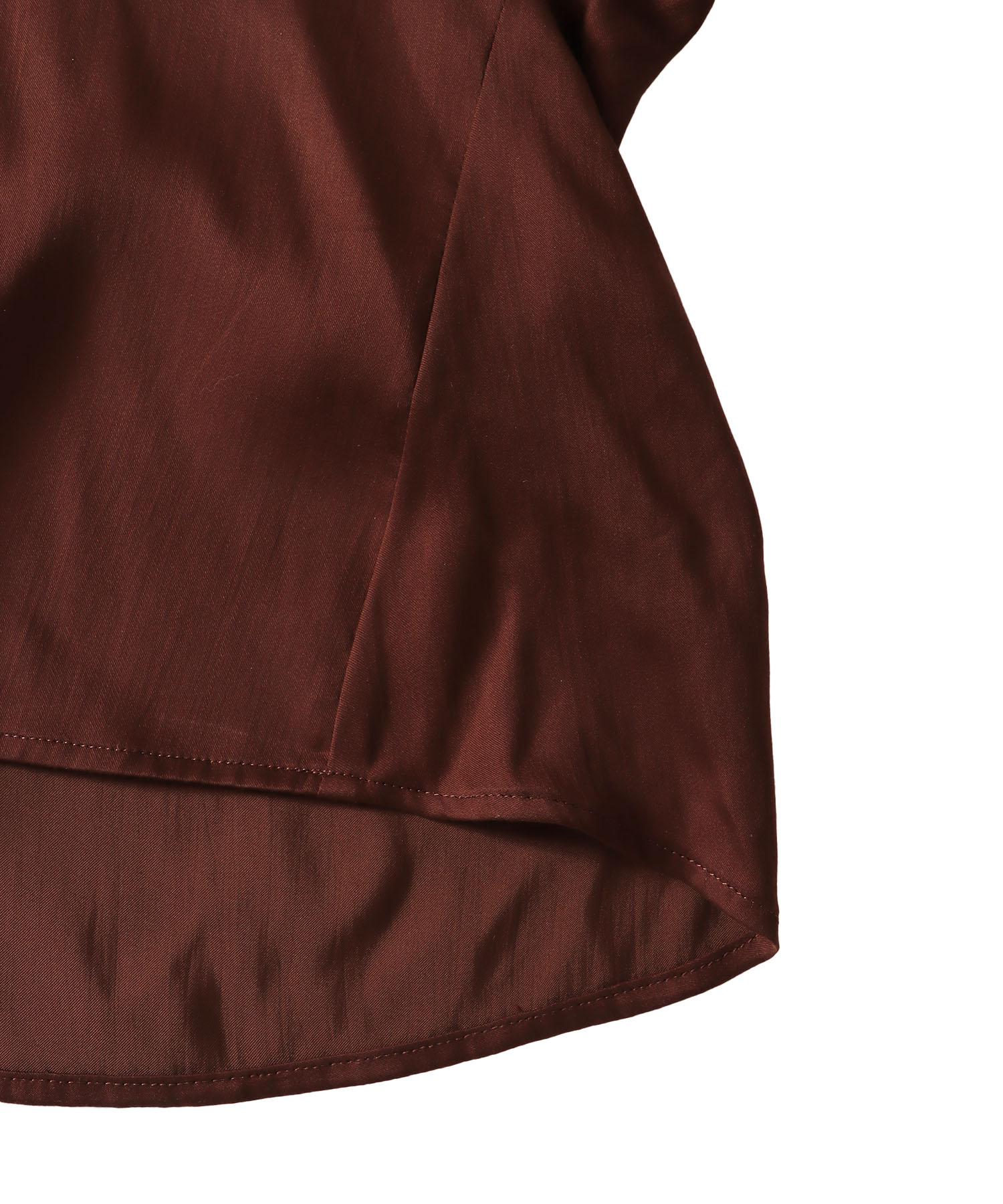 design yoke silky blouse