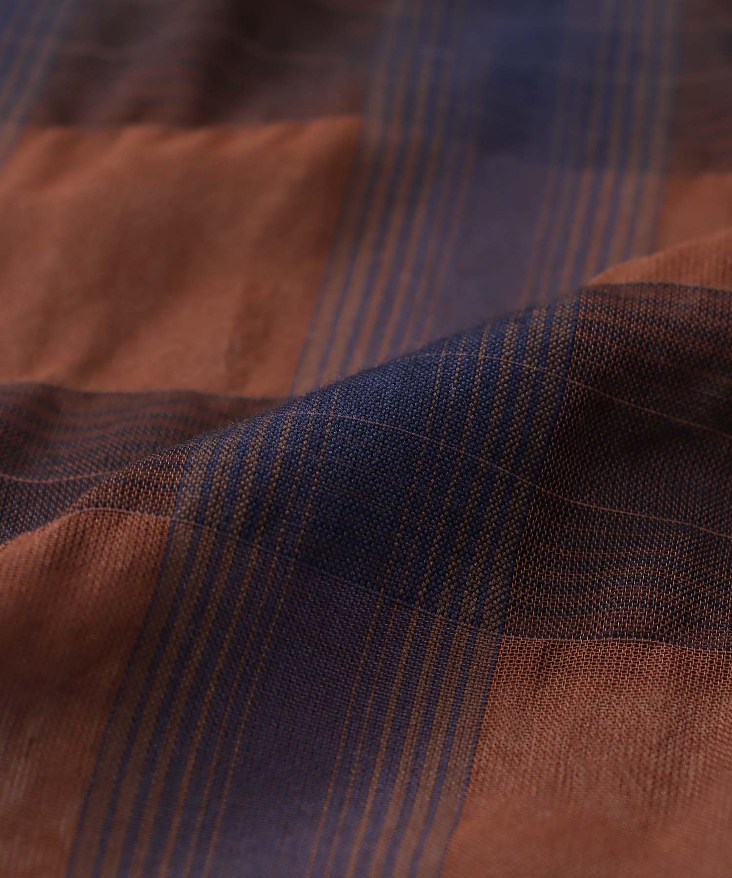 ombre check open collar shirt