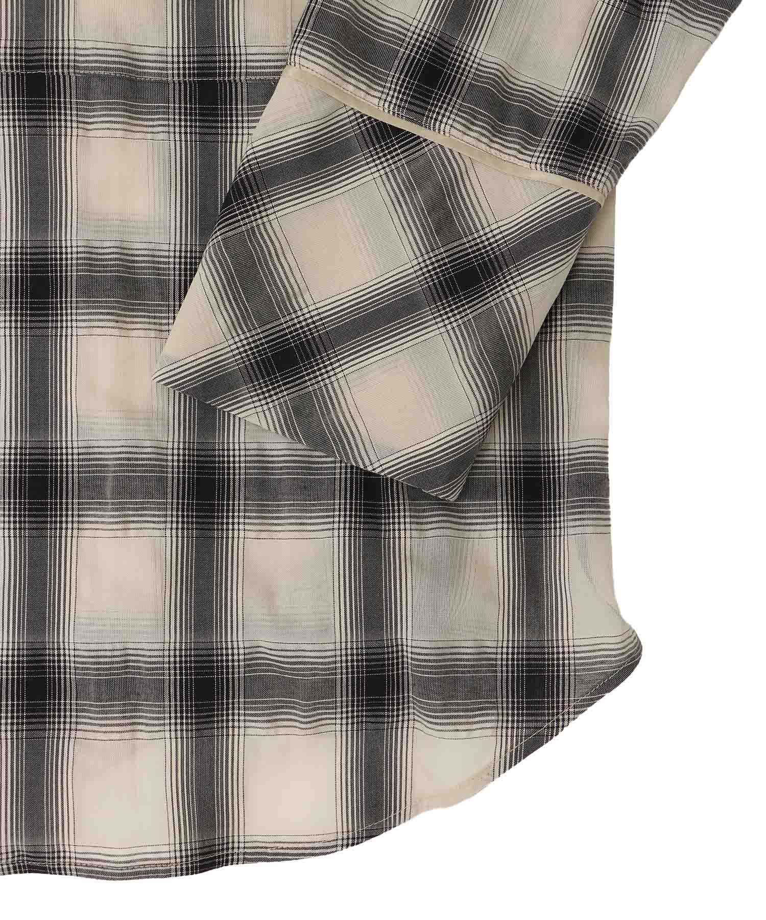 ombre check open collar shirt