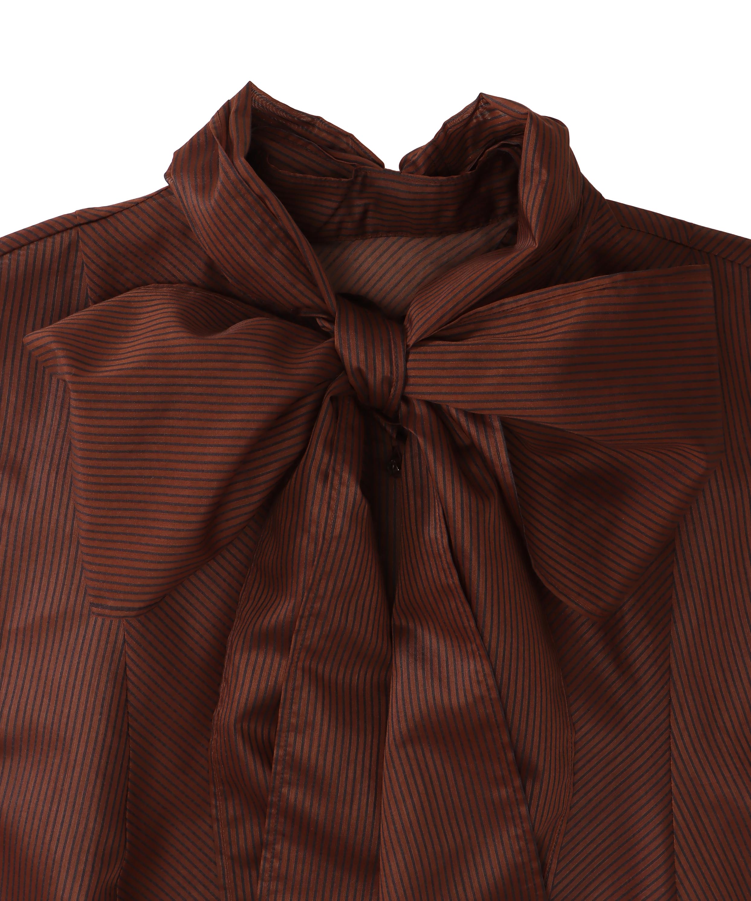 sheer stripe bow tie blouse