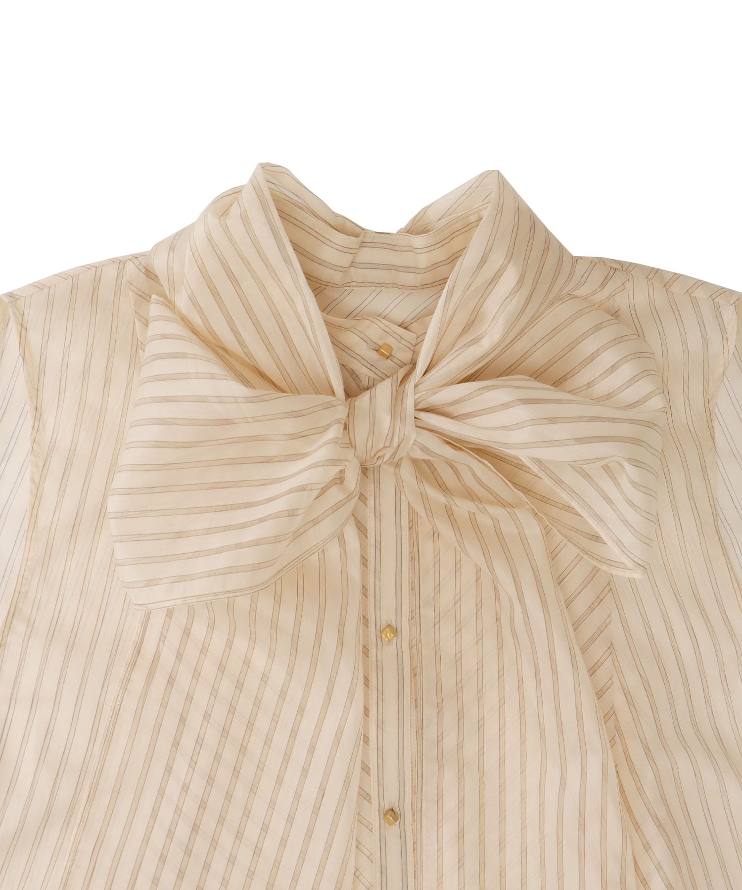 sheer stripe bow tie blouse