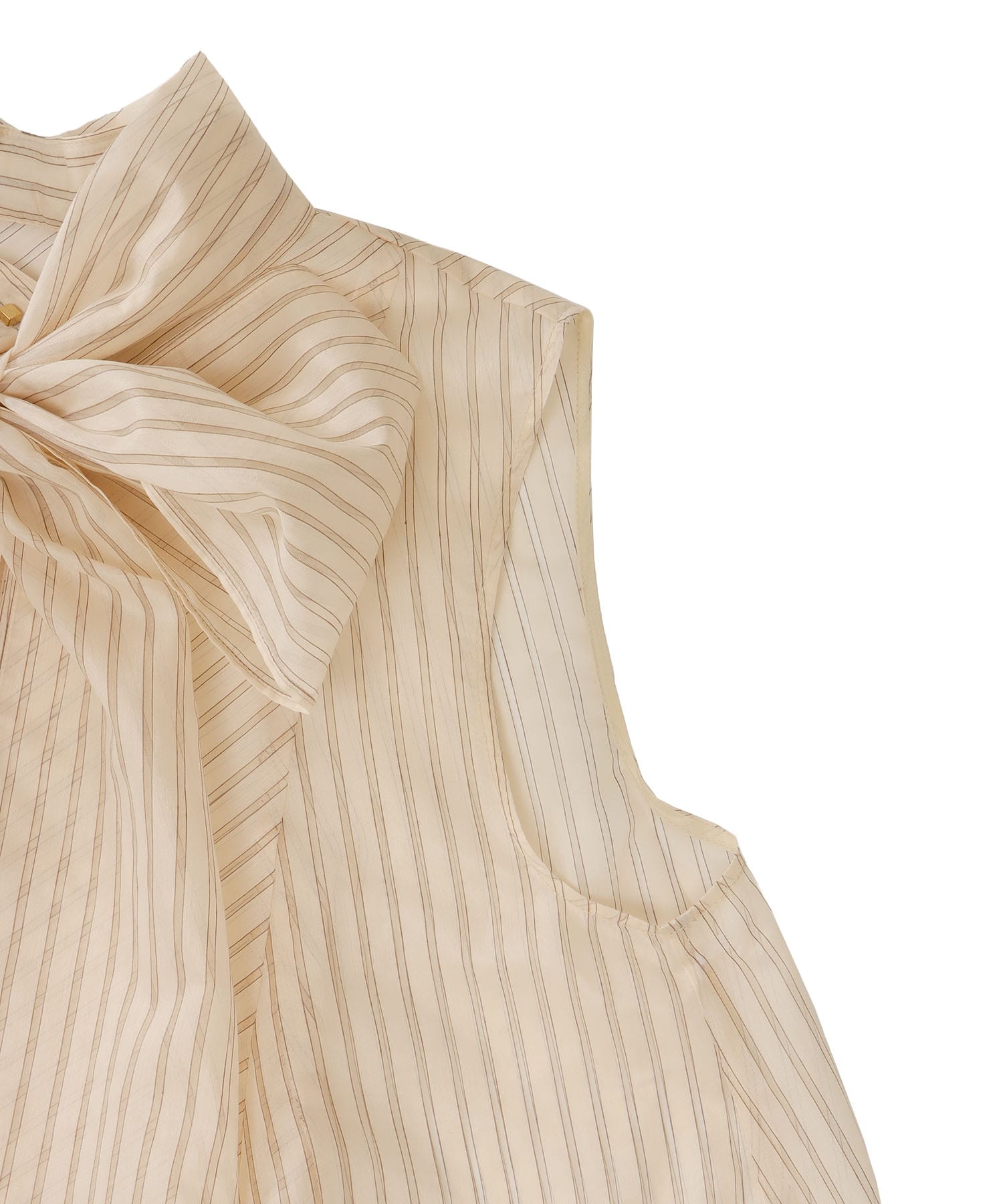 sheer stripe bow tie blouse