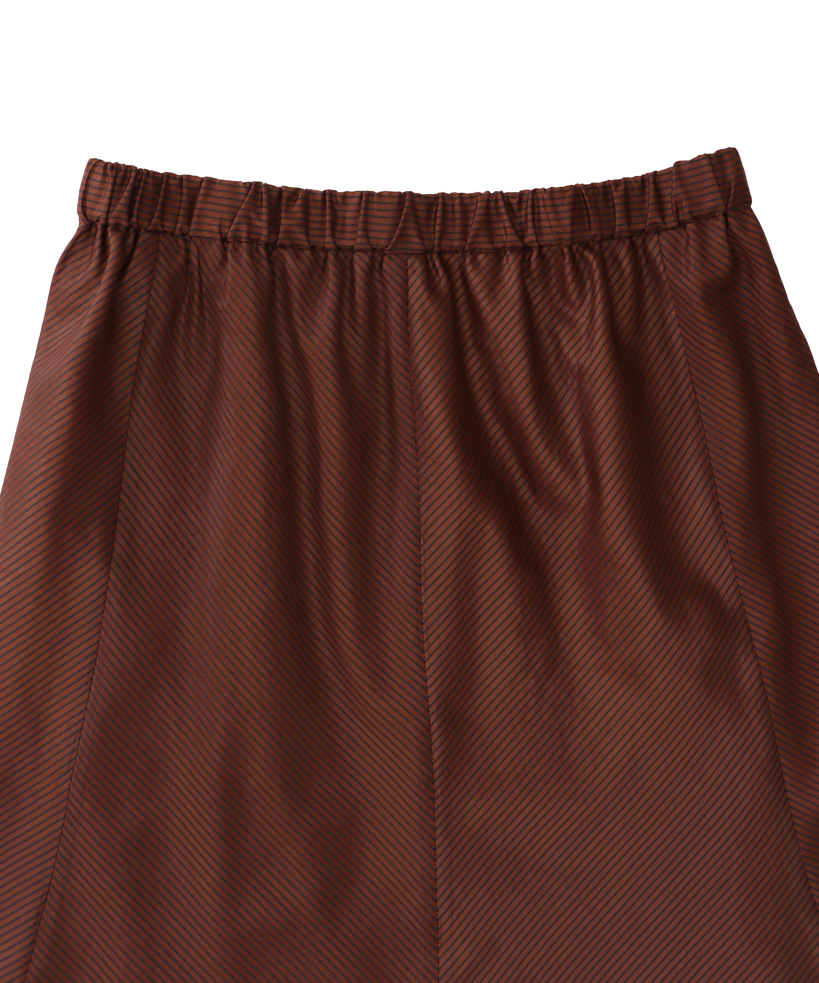 sheer stripe panel flare skirt