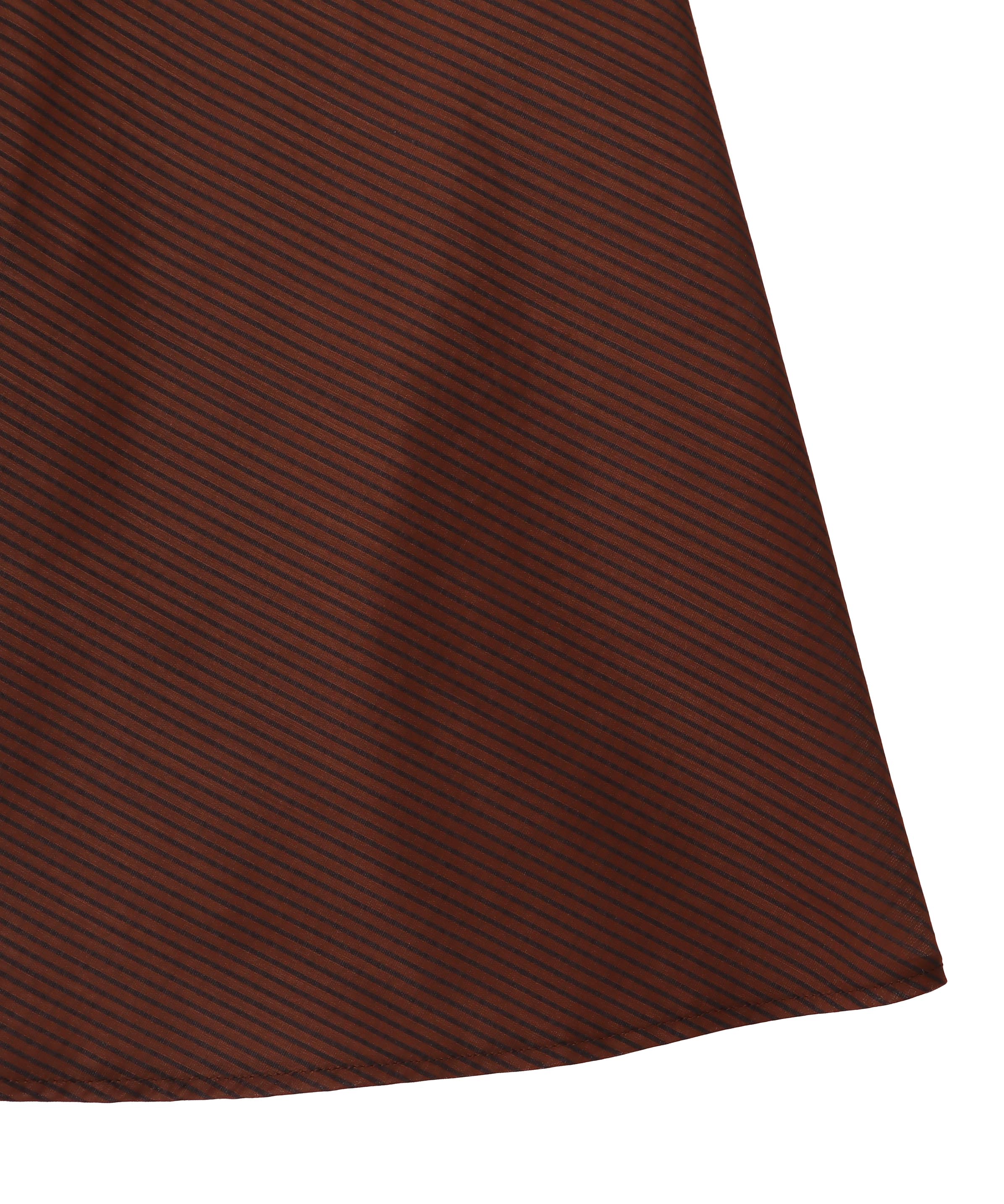 sheer stripe panel flare skirt