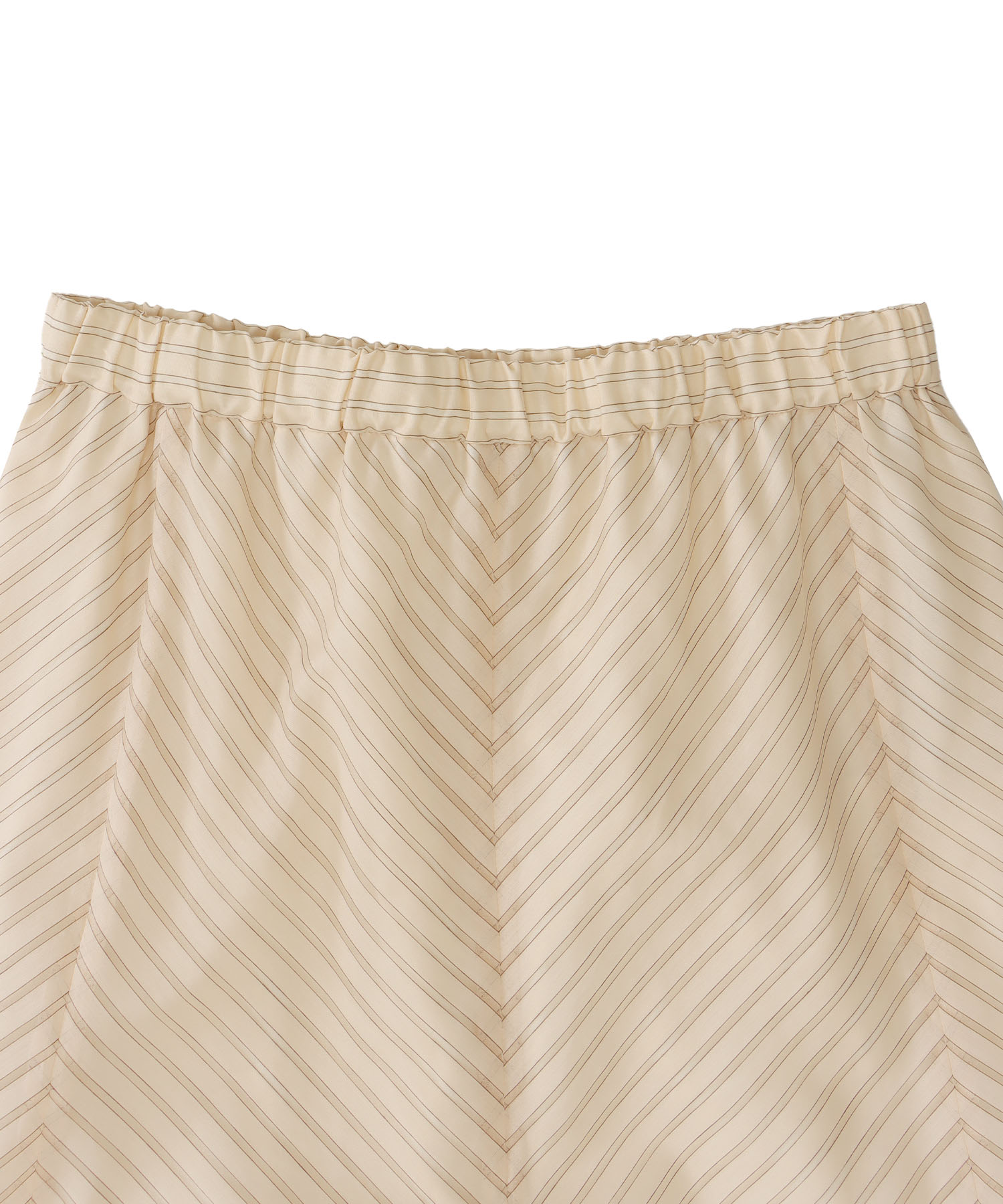 sheer stripe panel flare skirt