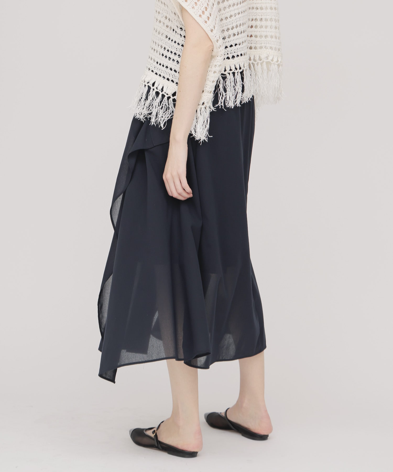 sheer irregular hem skirt