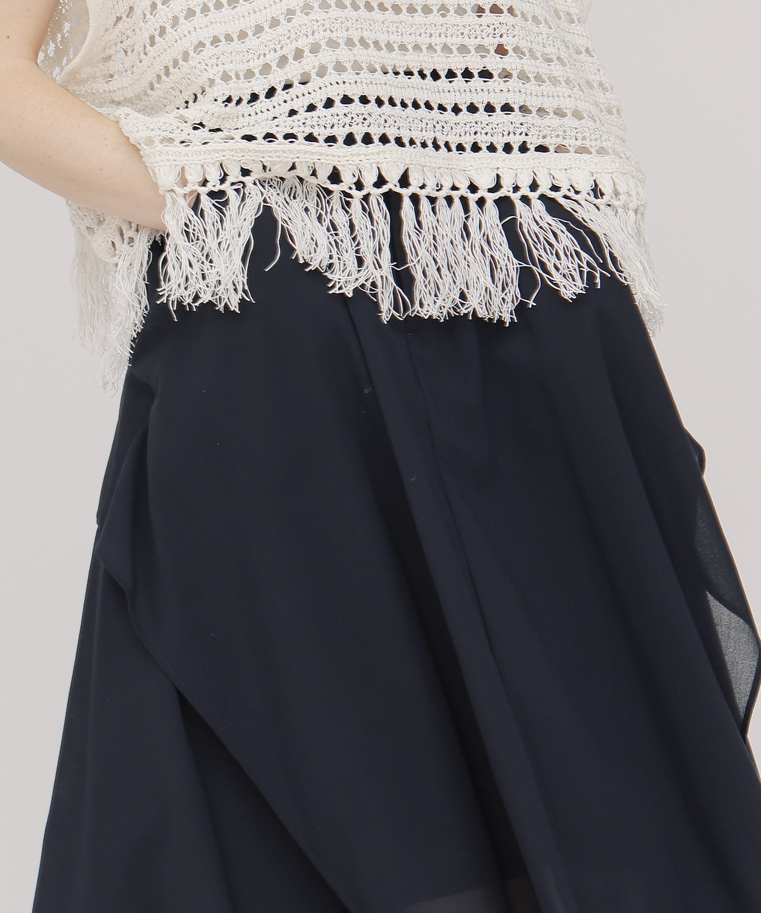 sheer irregular hem skirt