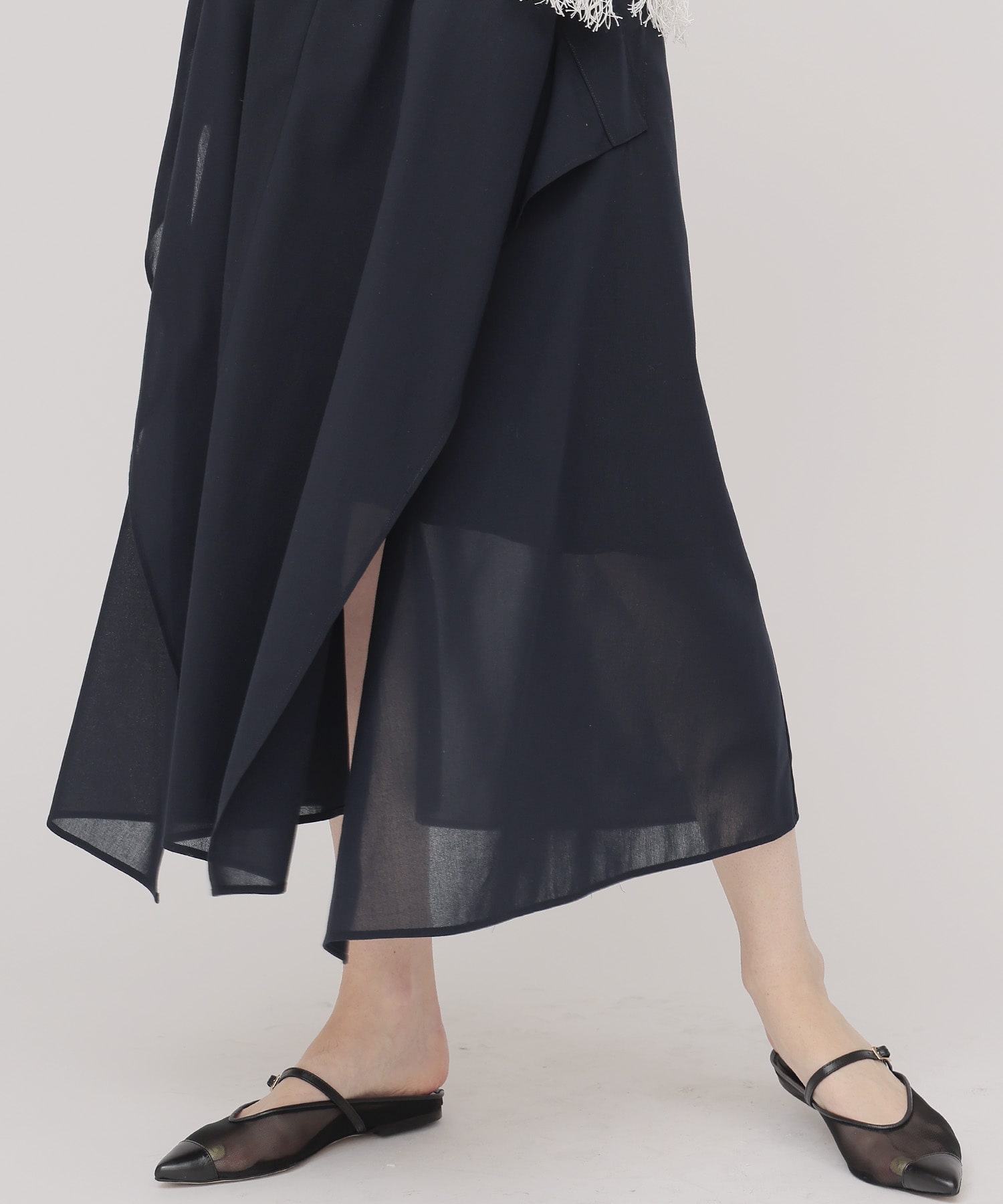 sheer irregular hem skirt