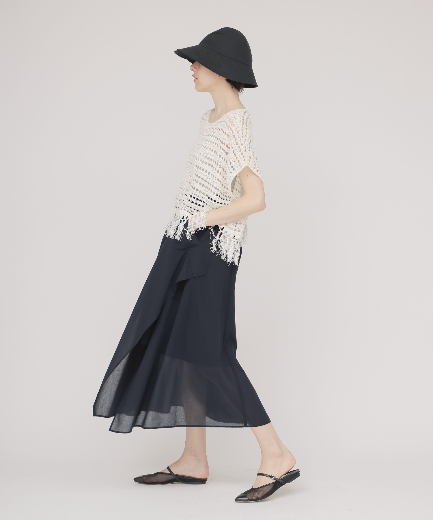 sheer irregular hem skirt