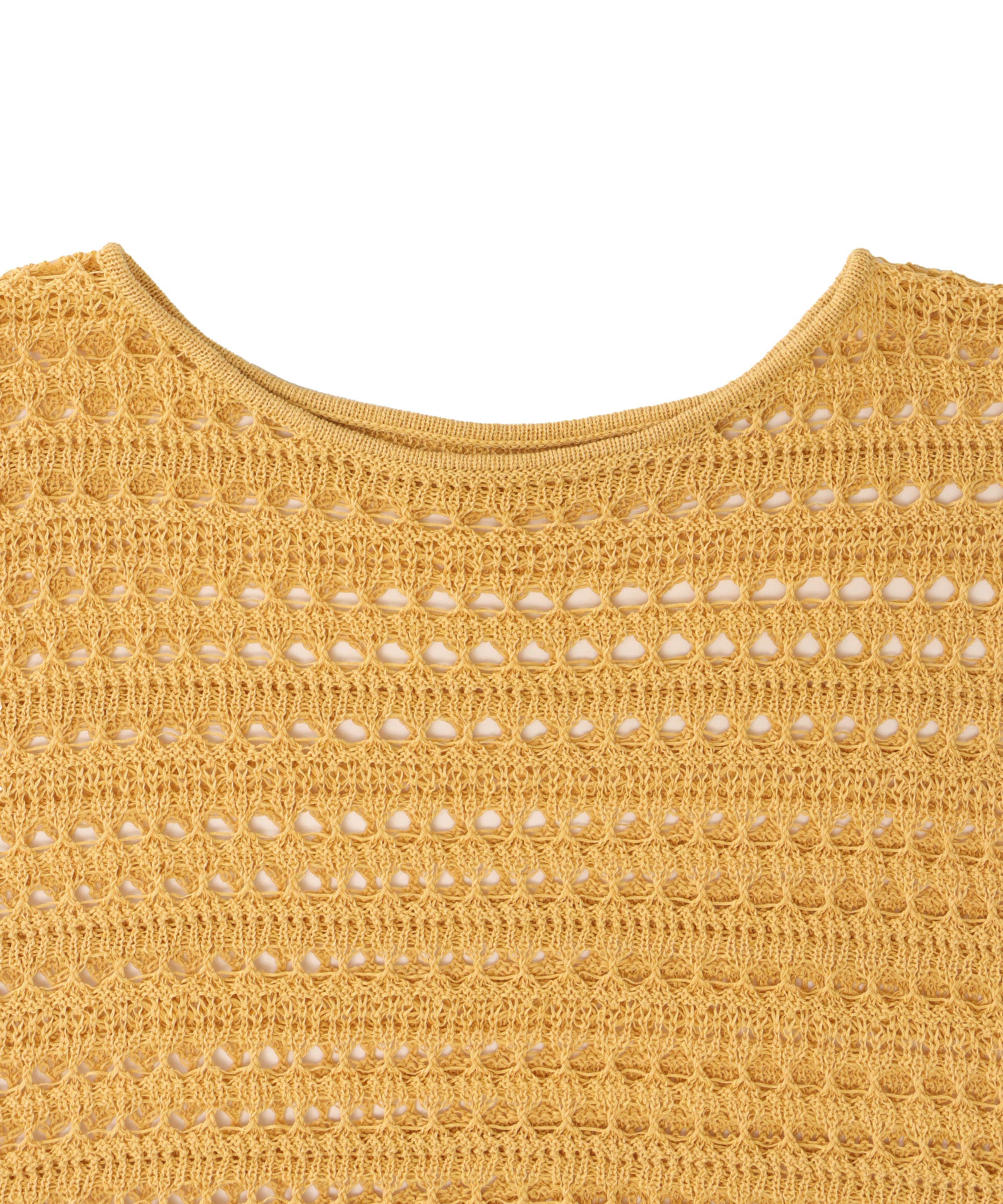 eyelet fringe knit pullover