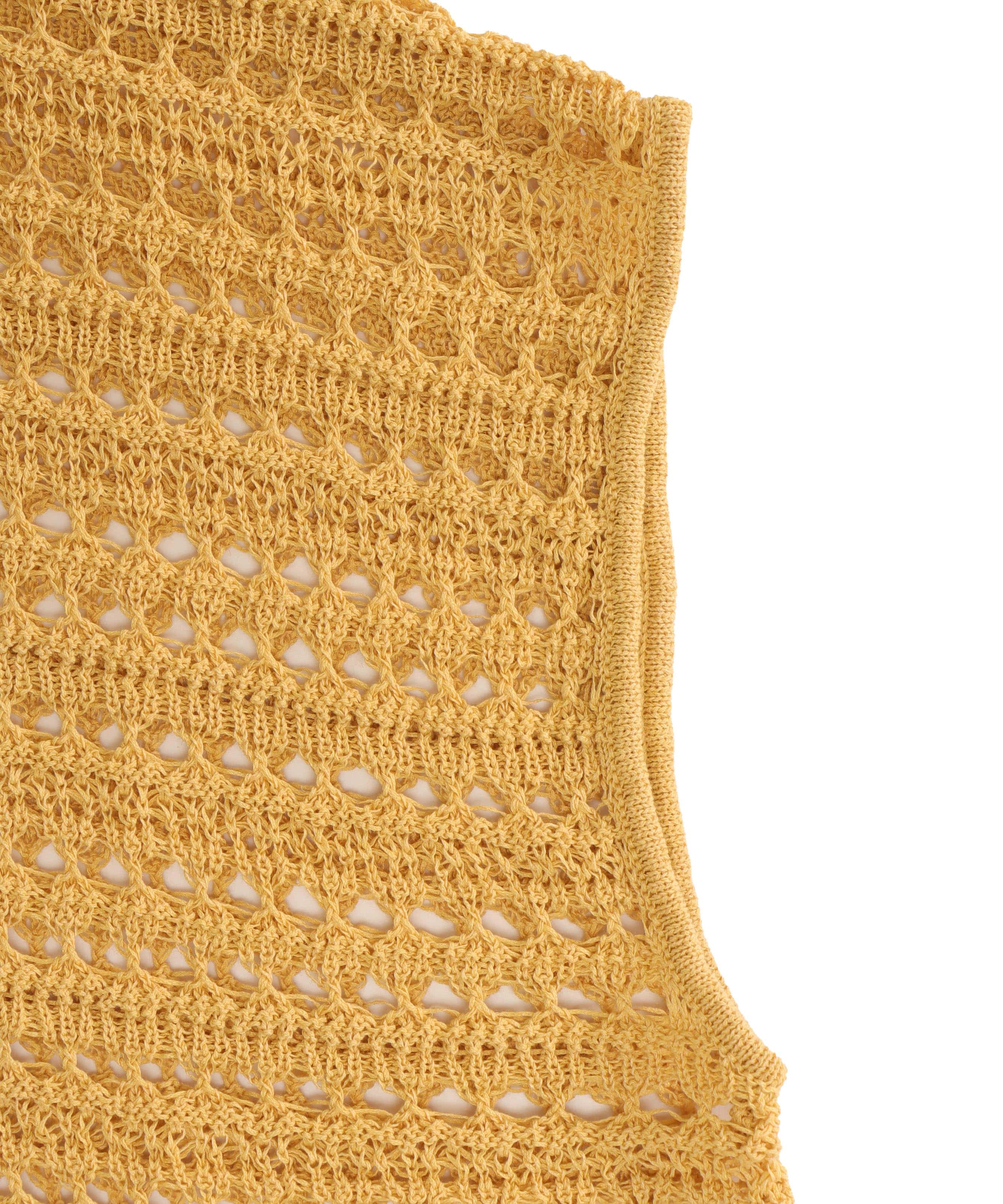 eyelet fringe knit pullover