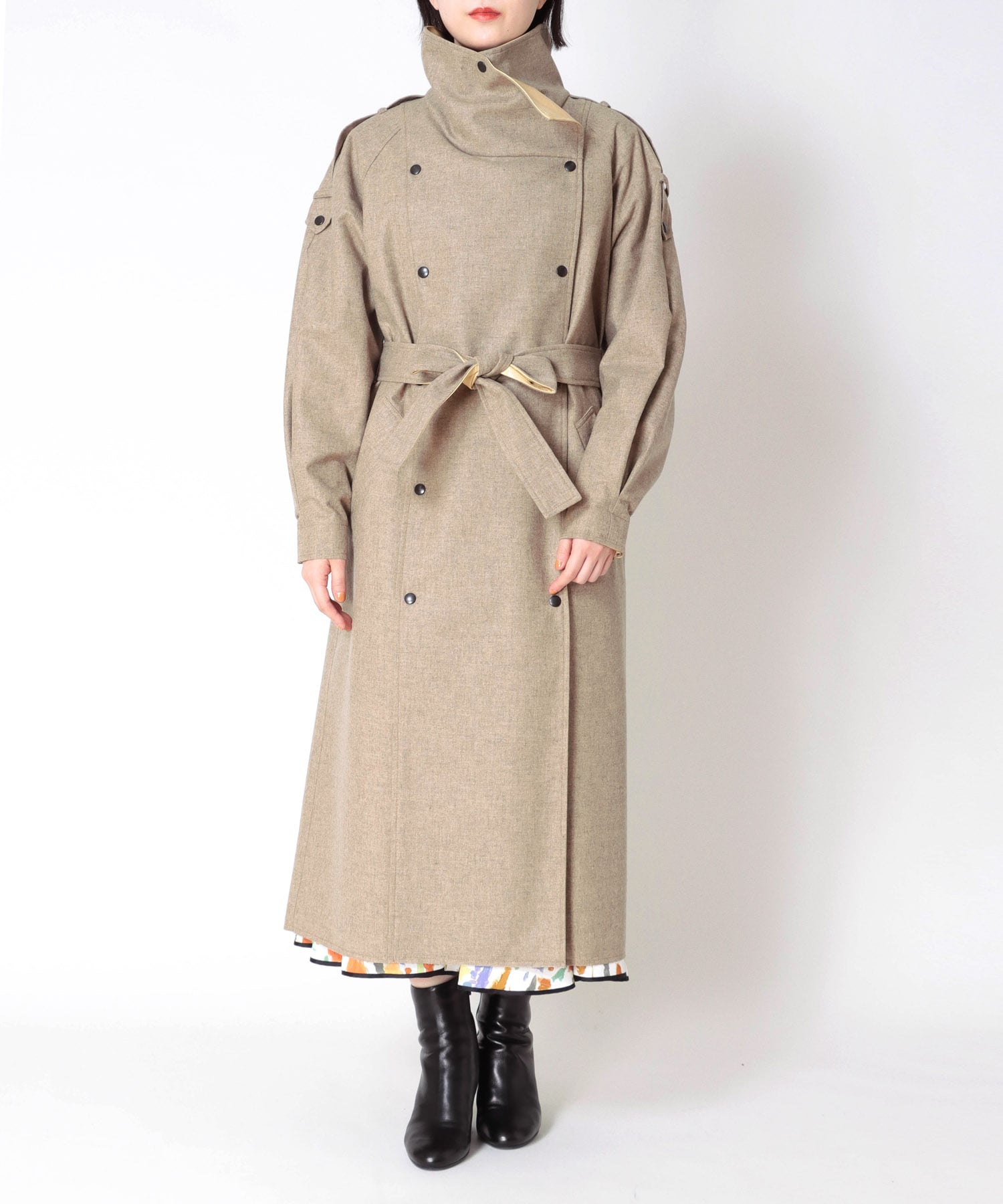 wool×coating design long coat