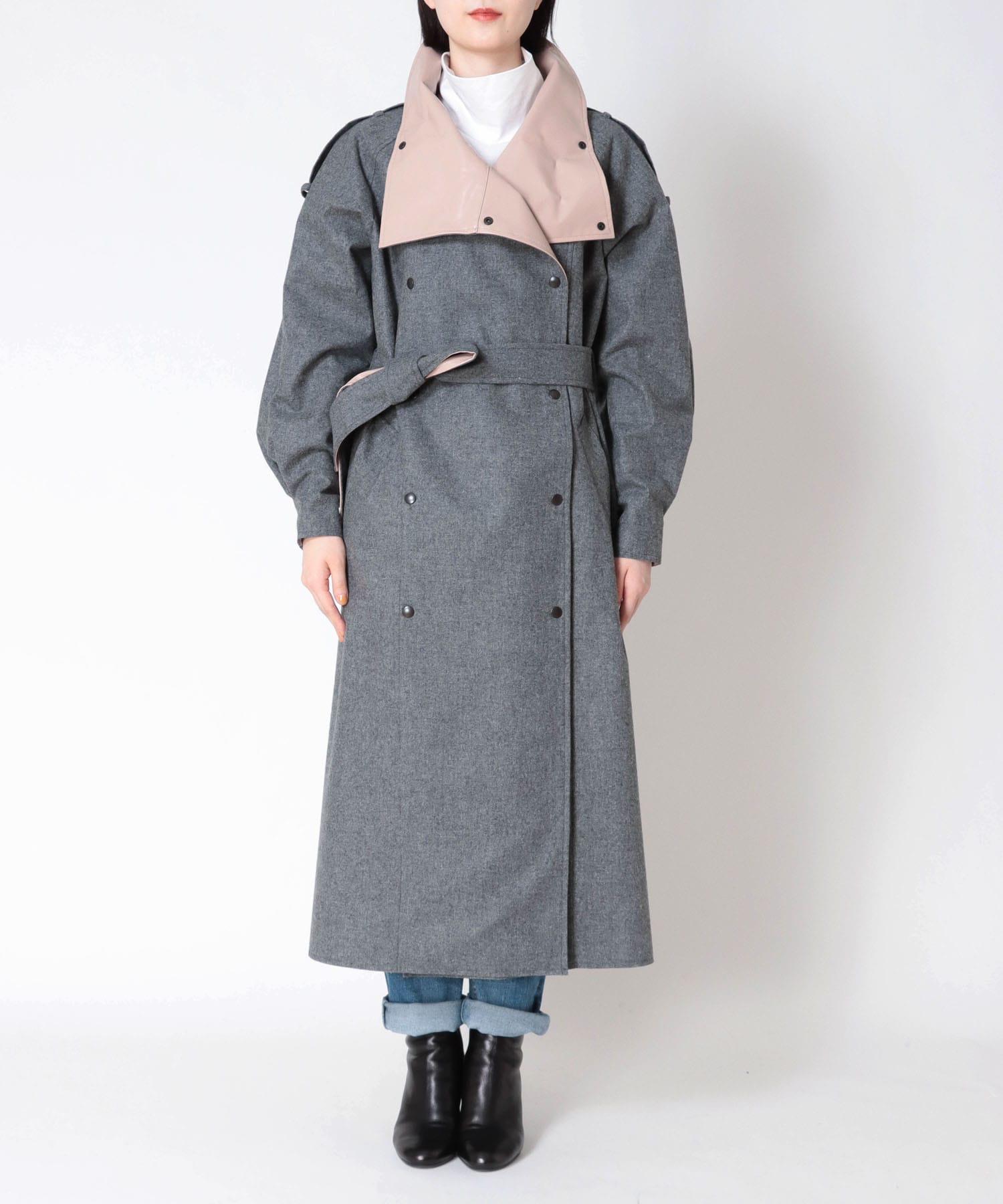 wool×coating design long coat