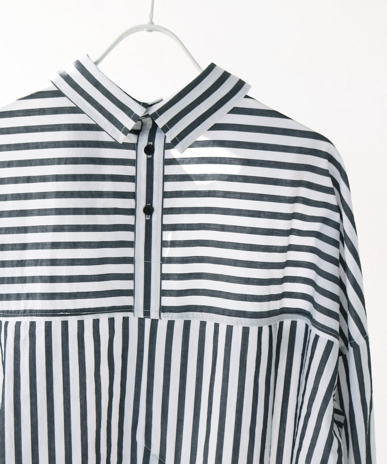 asymmetric stripe over shirt