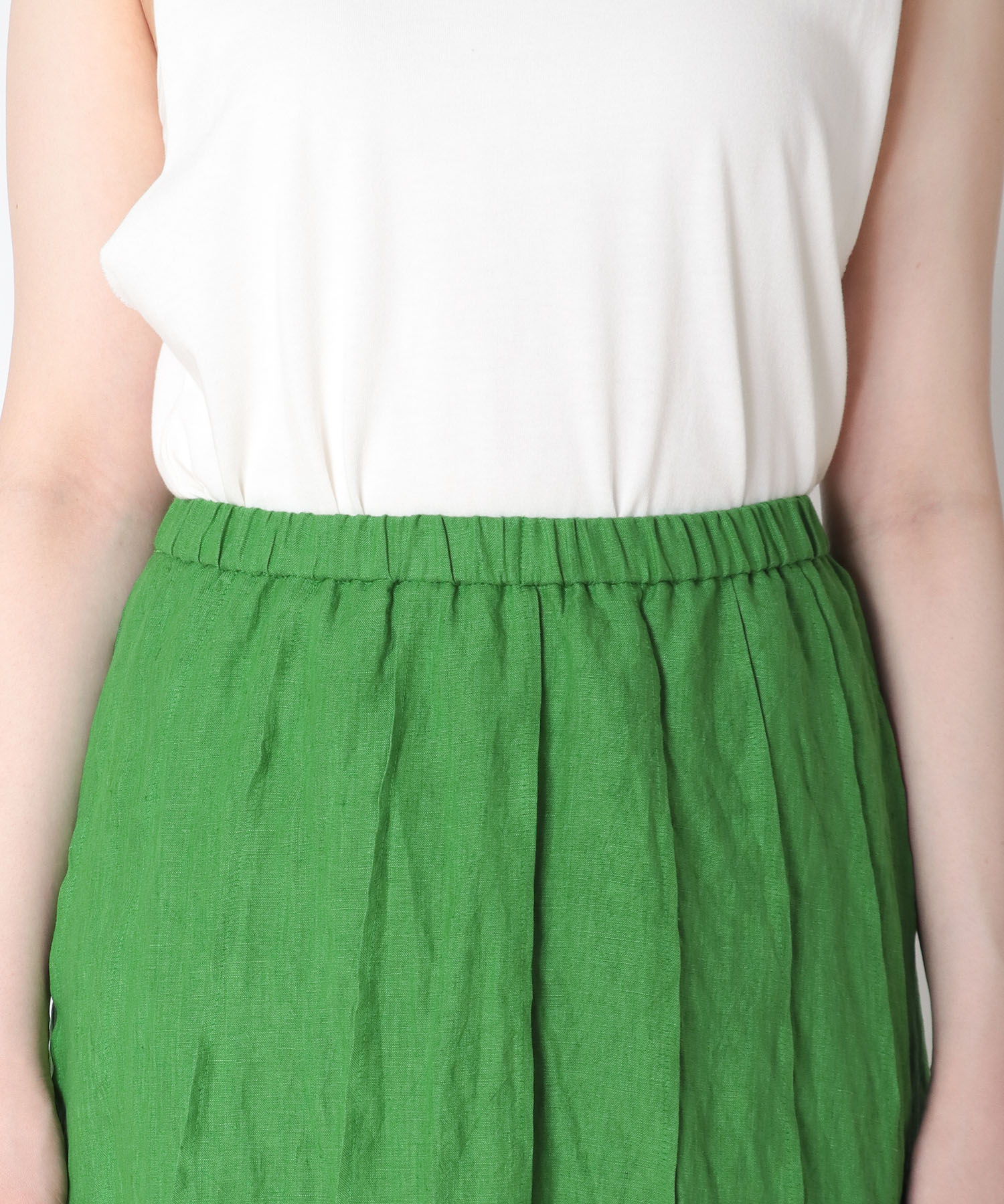 hemp pintuck asymmetric skirt