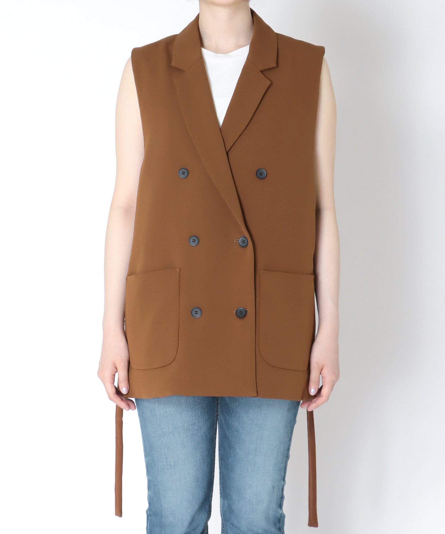 double cloth tailored gilet