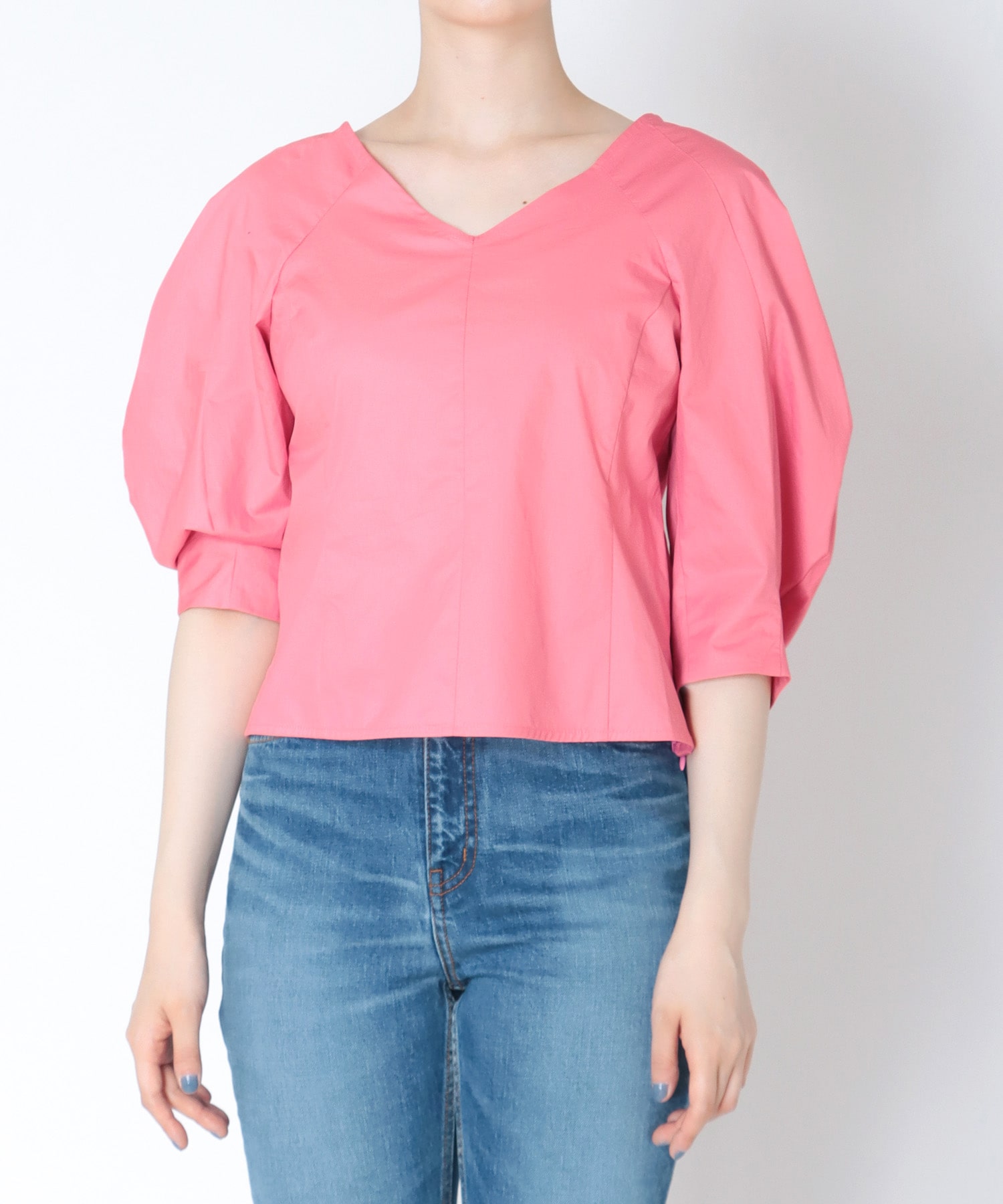 peplum balloon sleeve blouse