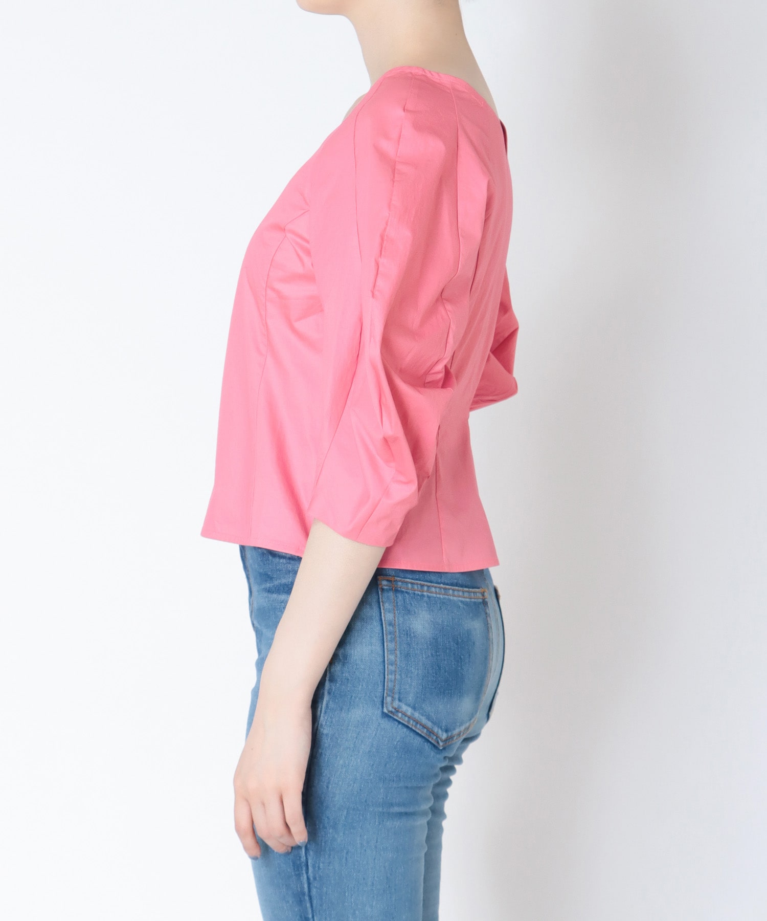 peplum balloon sleeve blouse
