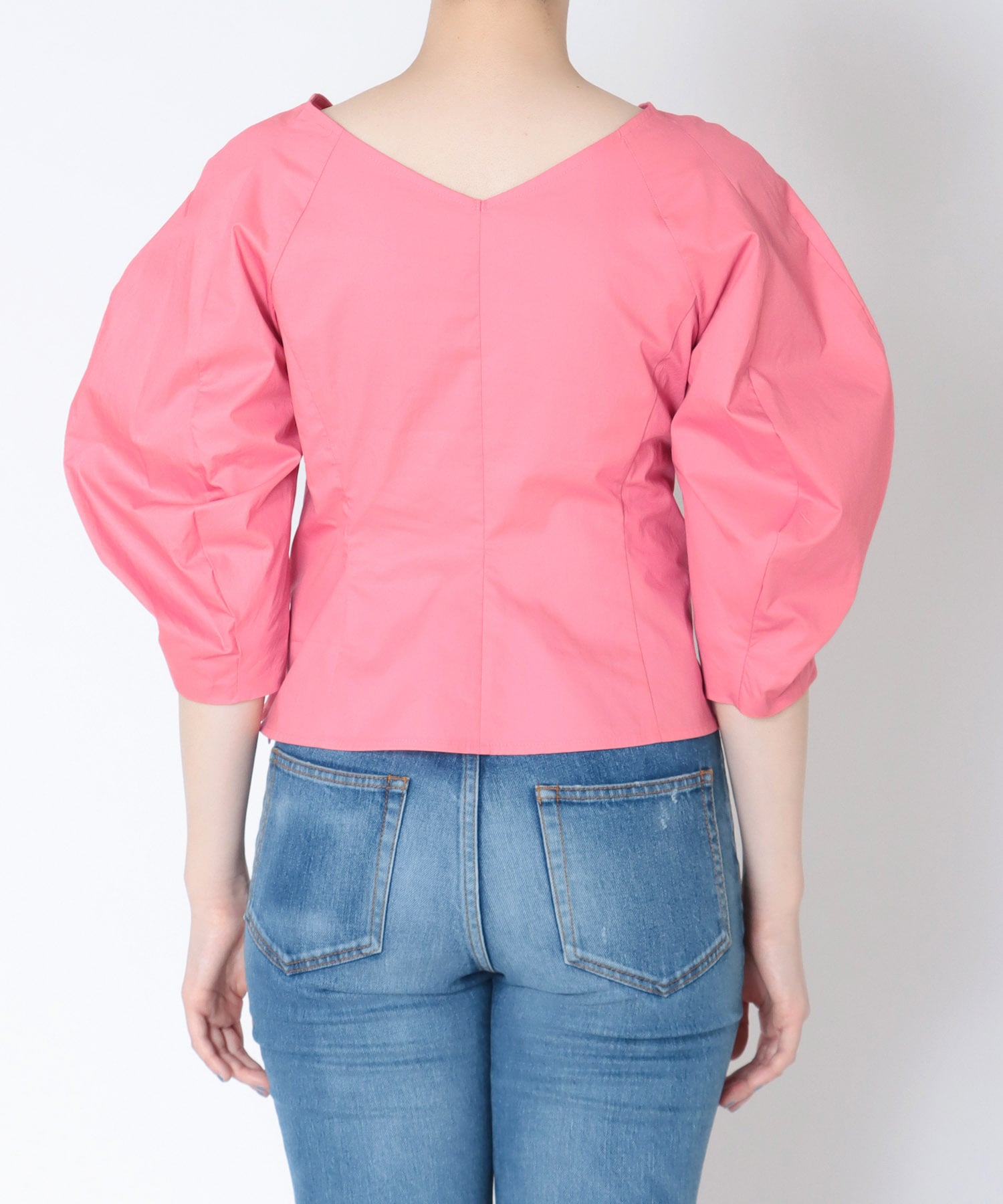 peplum balloon sleeve blouse