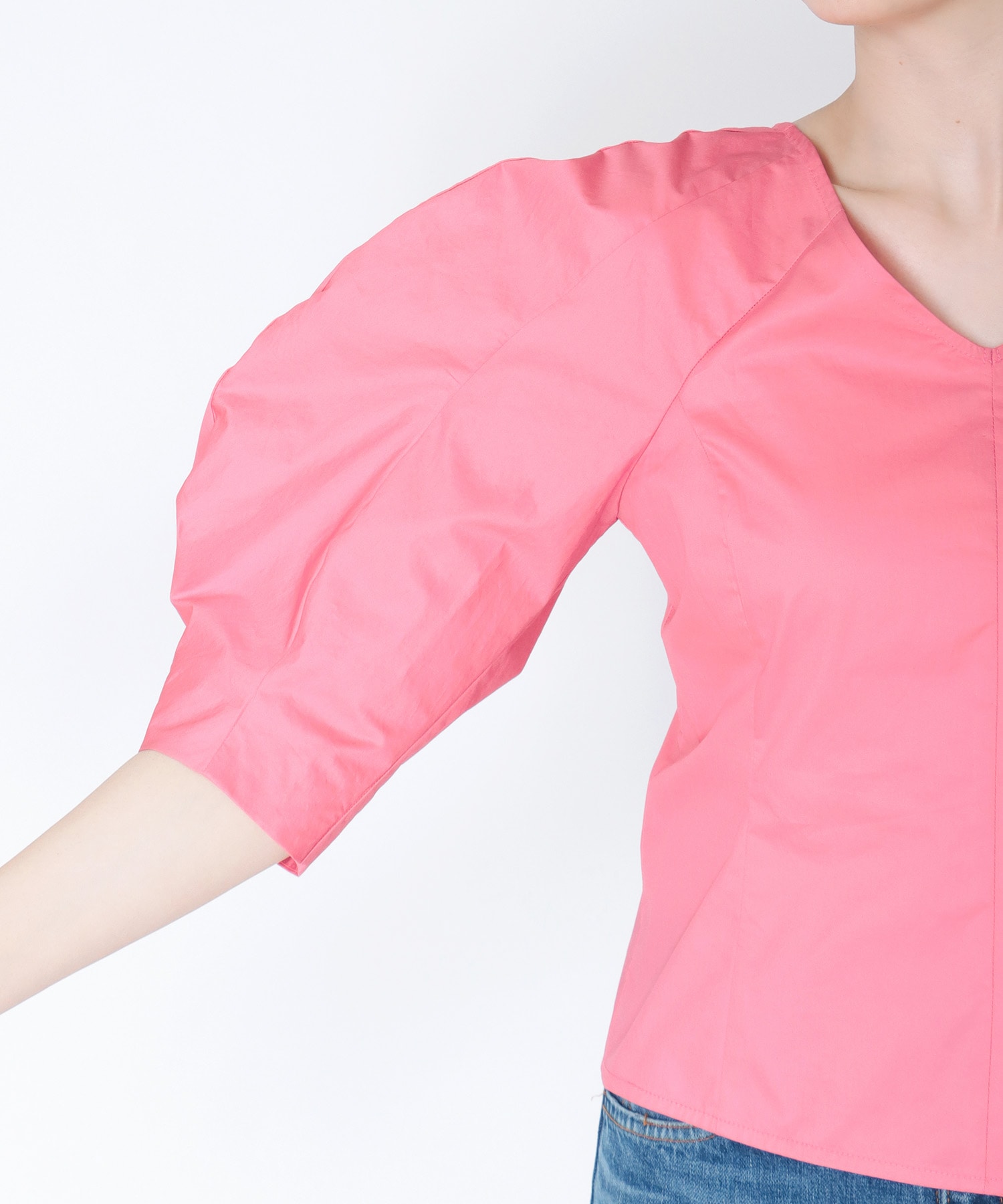 peplum balloon sleeve blouse