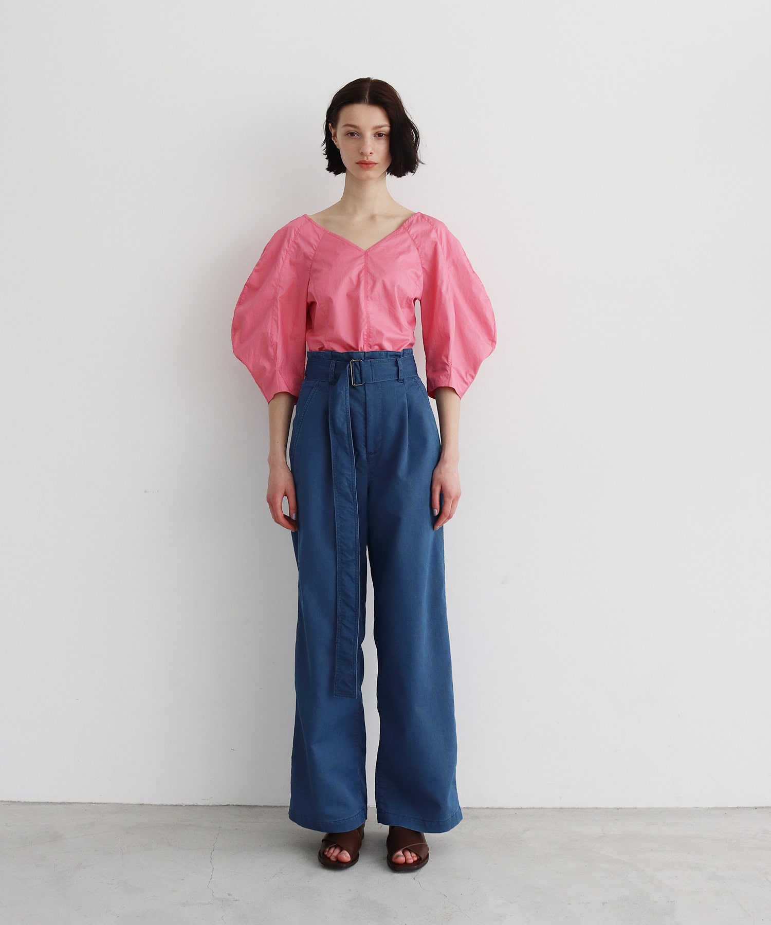 peplum balloon sleeve blouse