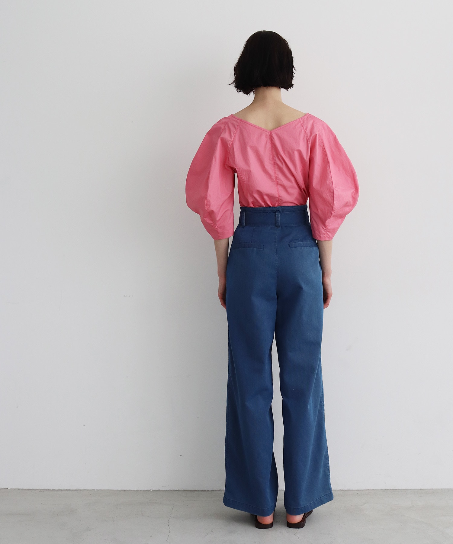peplum balloon sleeve blouse