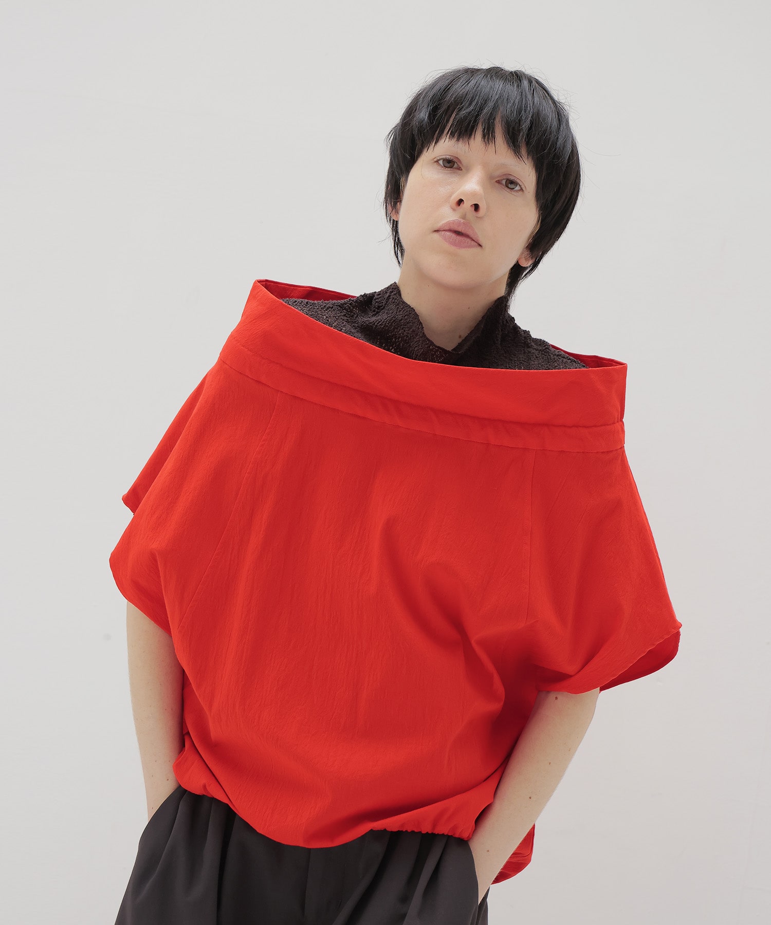 cotton 2way off shoulder blouse