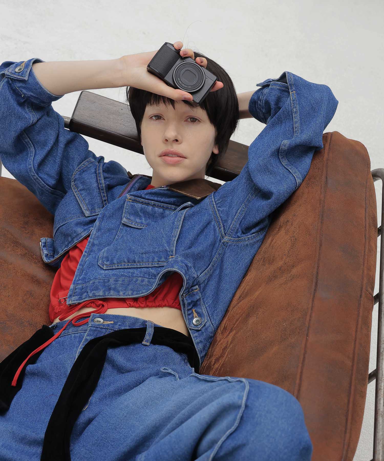 lyocell denim short jacket
