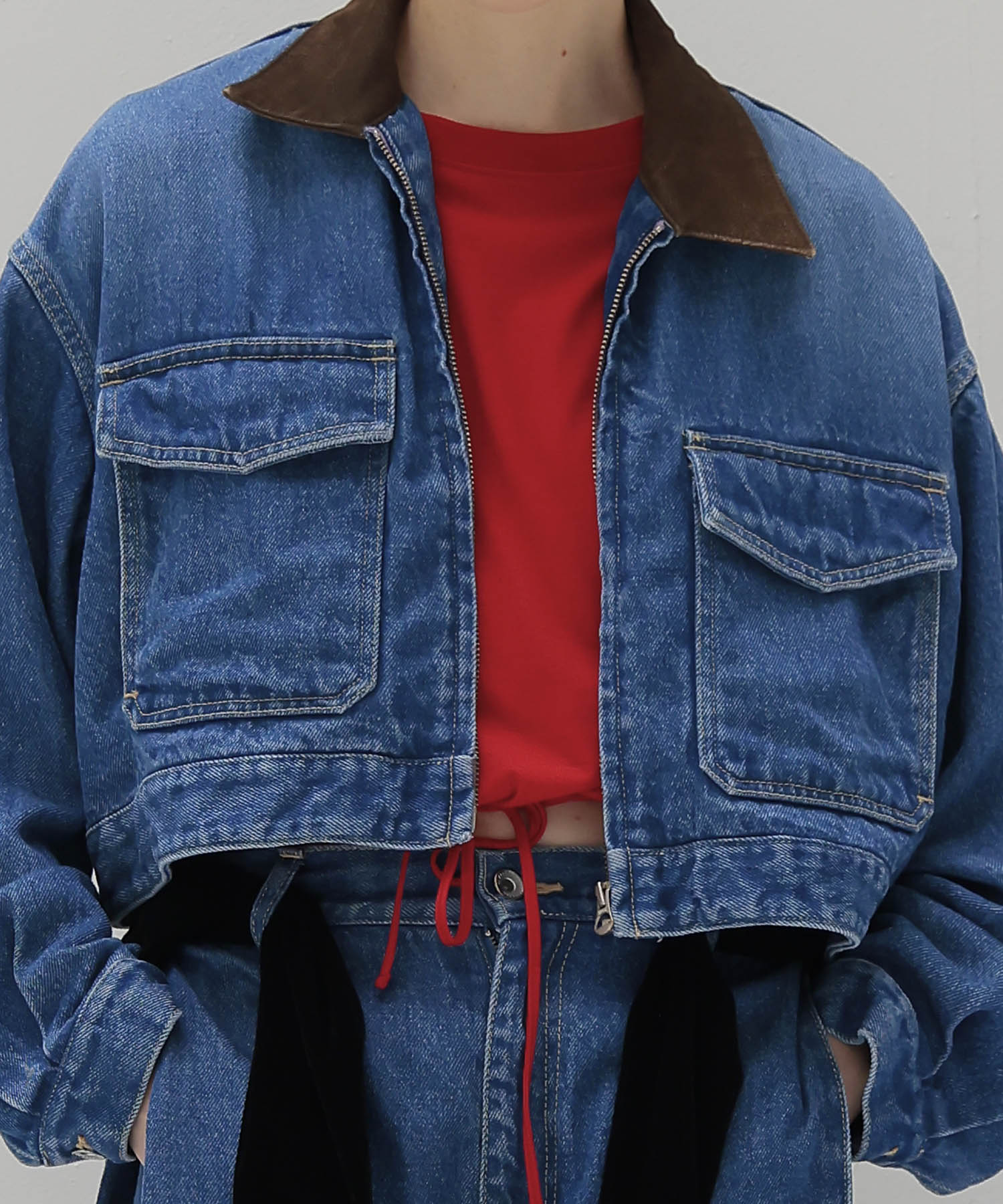 lyocell denim short jacket