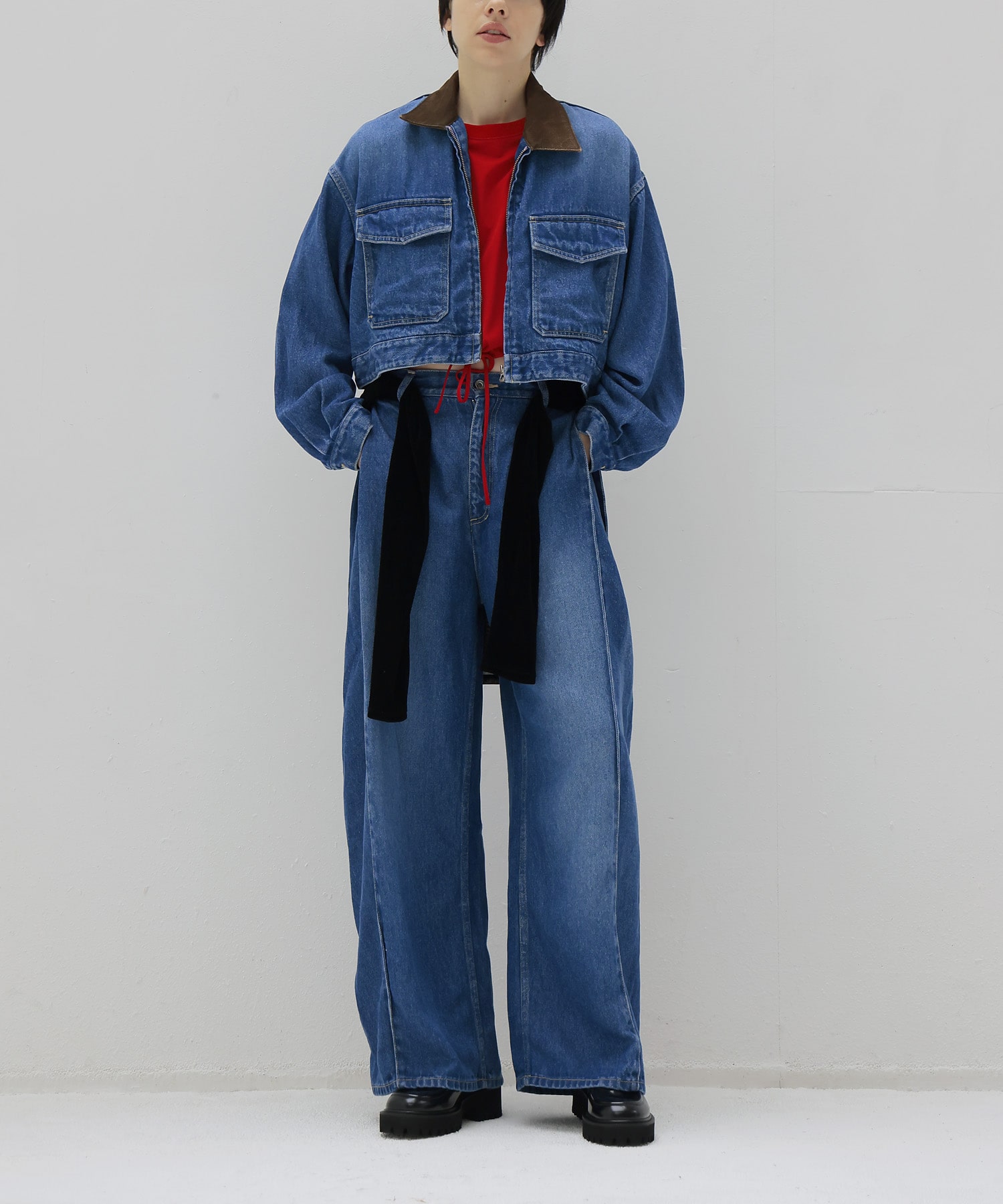 lyocell denim short jacket
