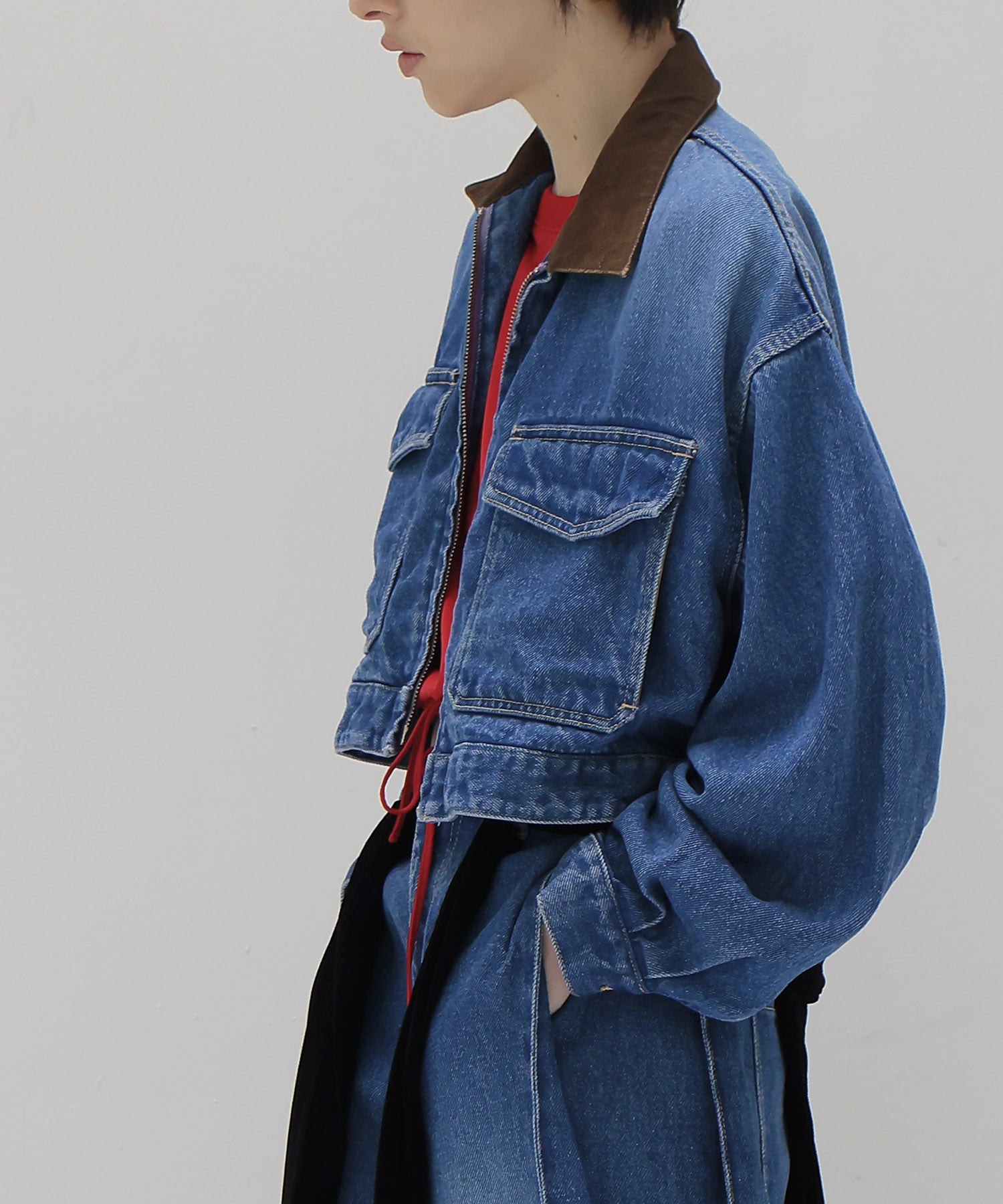 lyocell denim short jacket