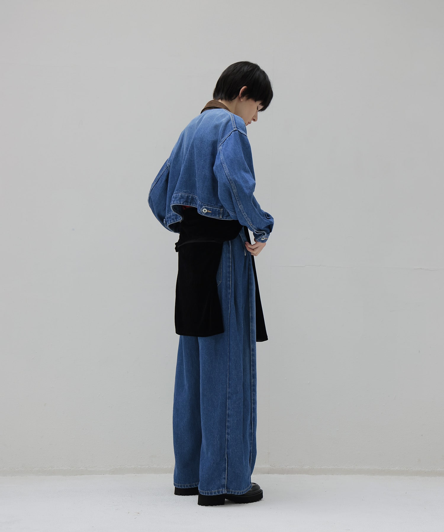 lyocell denim short jacket