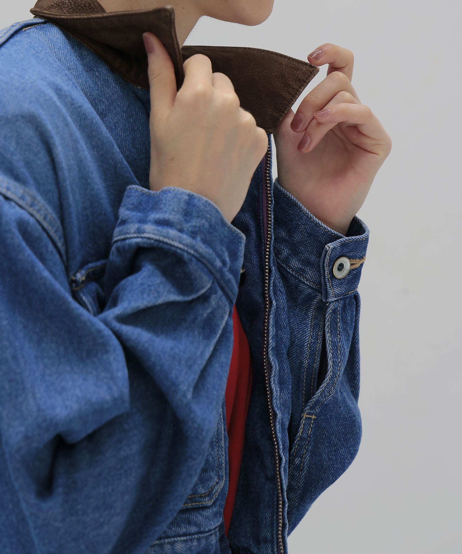 lyocell denim short jacket