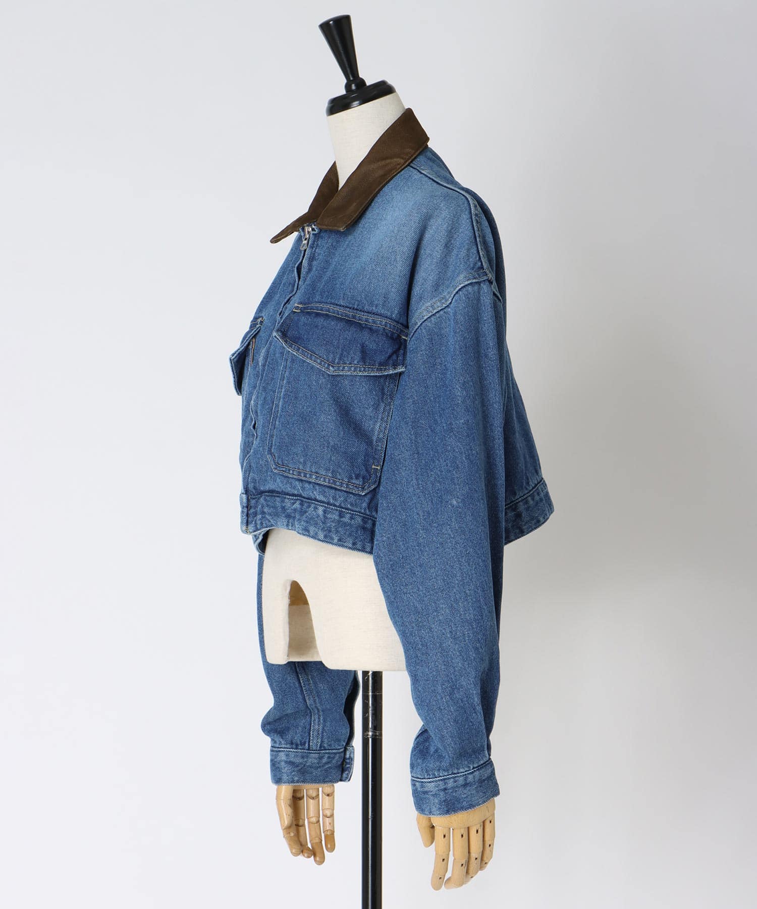 lyocell denim short jacket