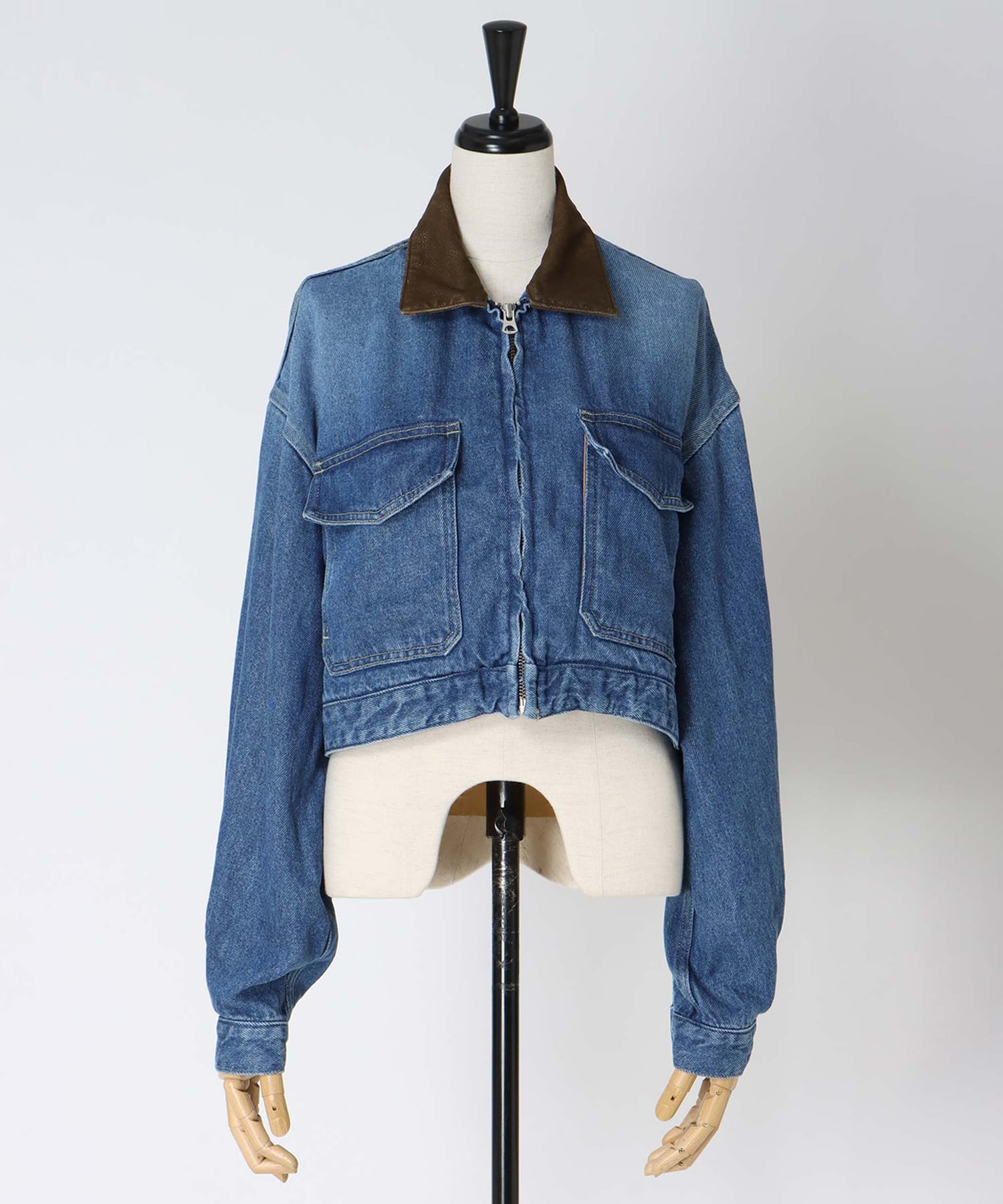 lyocell denim short jacket