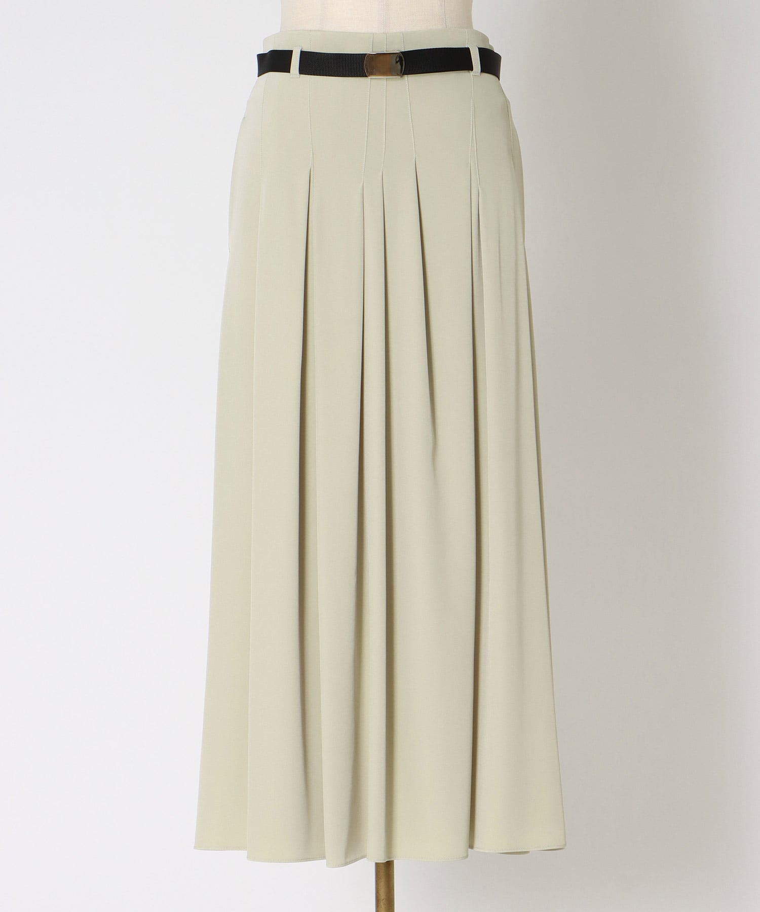 irregular tuck belt skirt