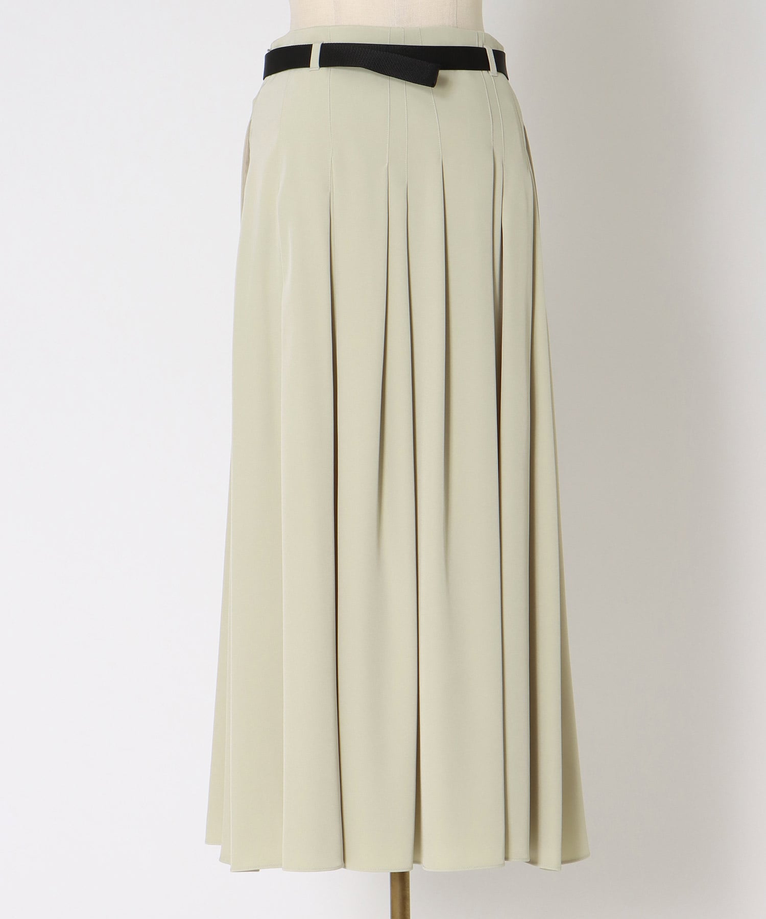 irregular tuck belt skirt