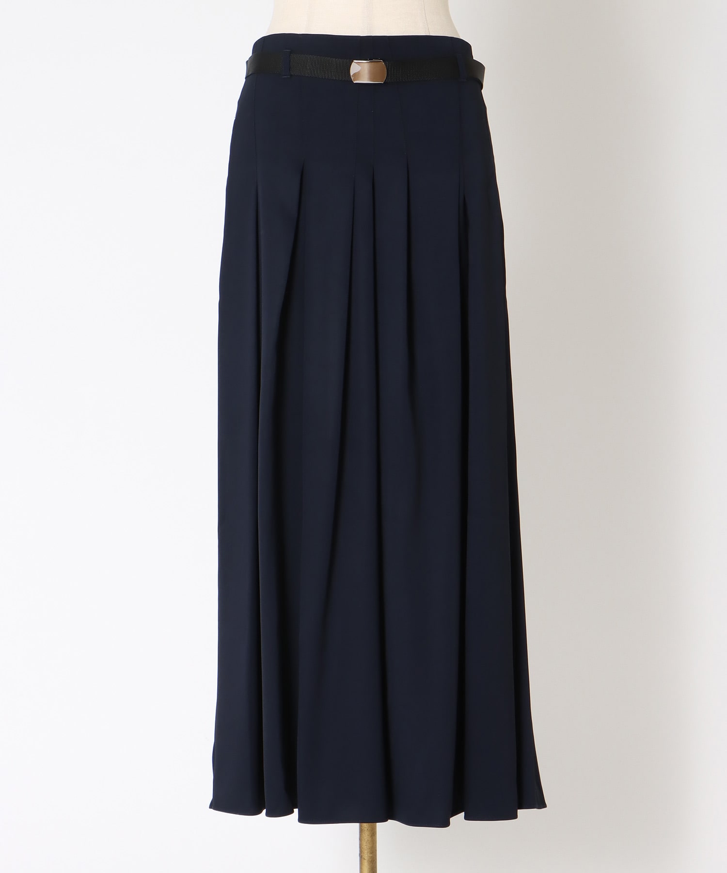 irregular tuck belt skirt