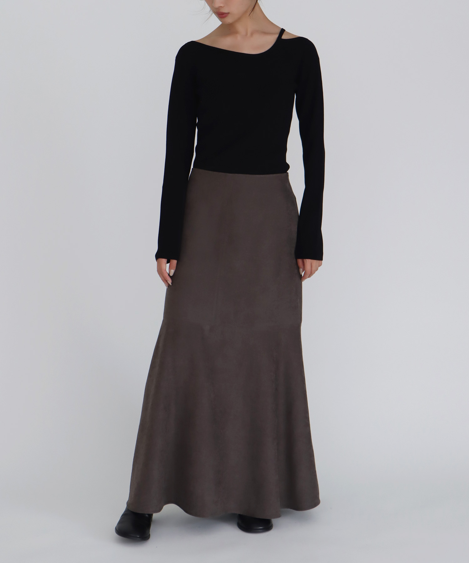 vintage smooth suede skirt