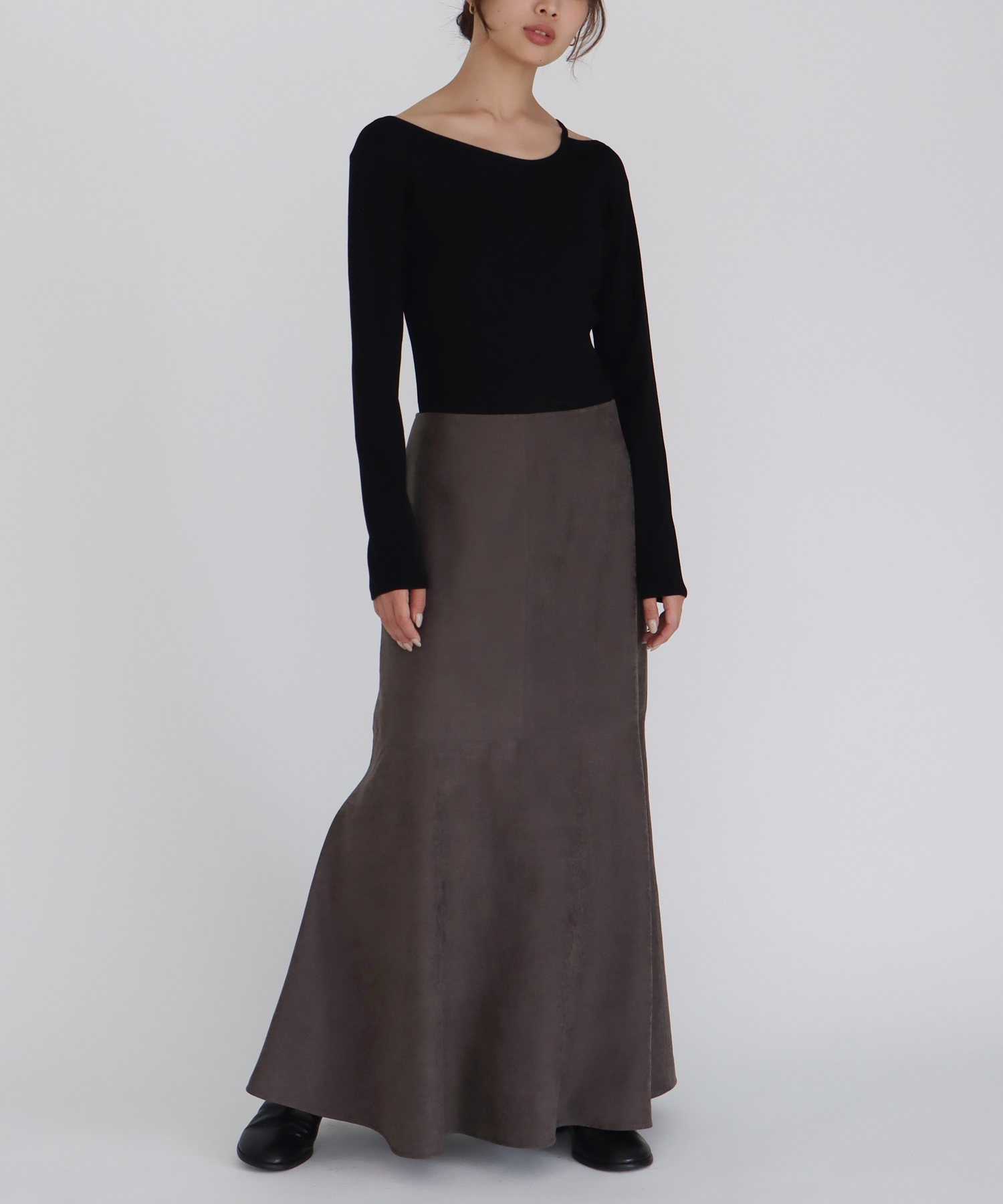 vintage smooth suede skirt